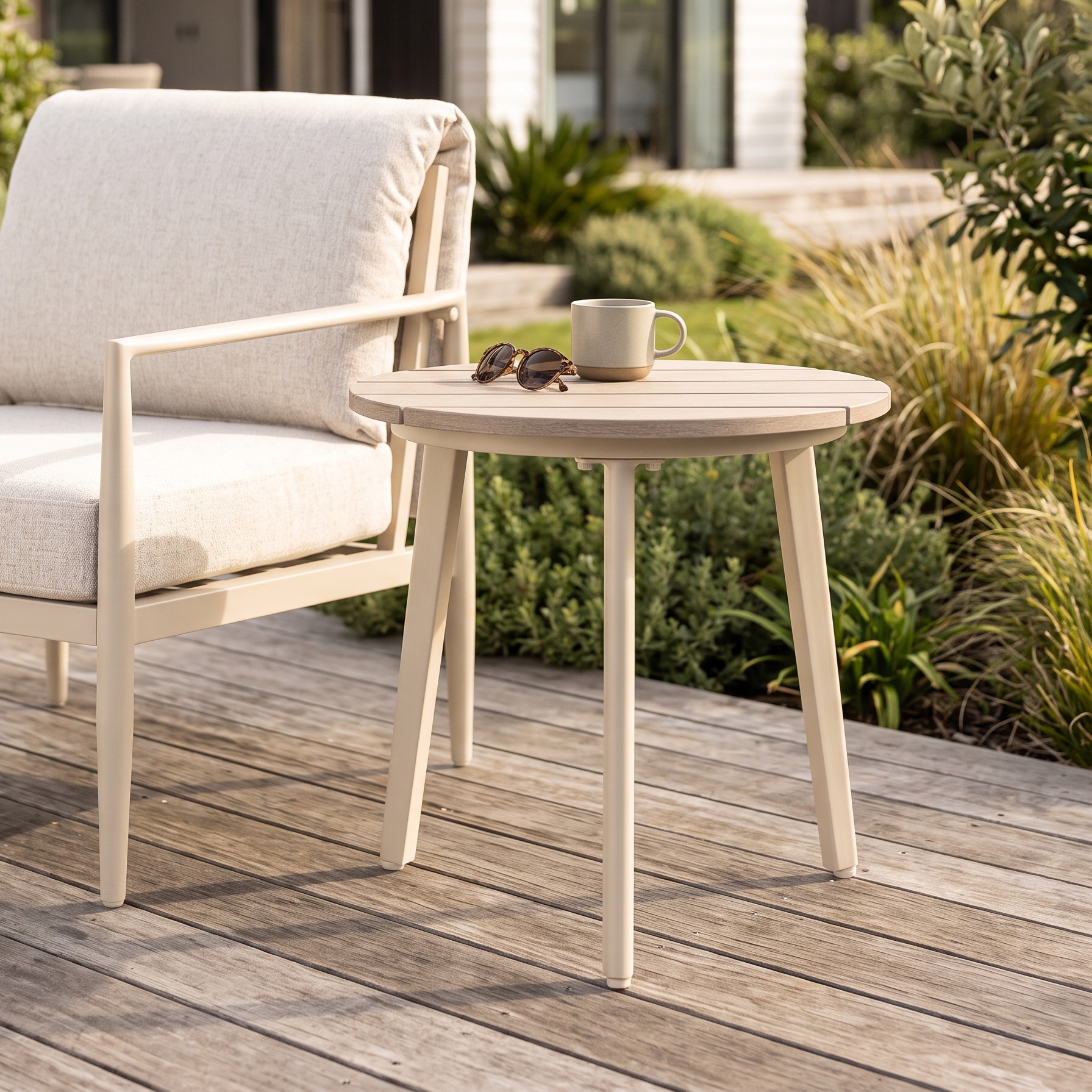 Karon Outdoor Round Side Table - W50, Dune