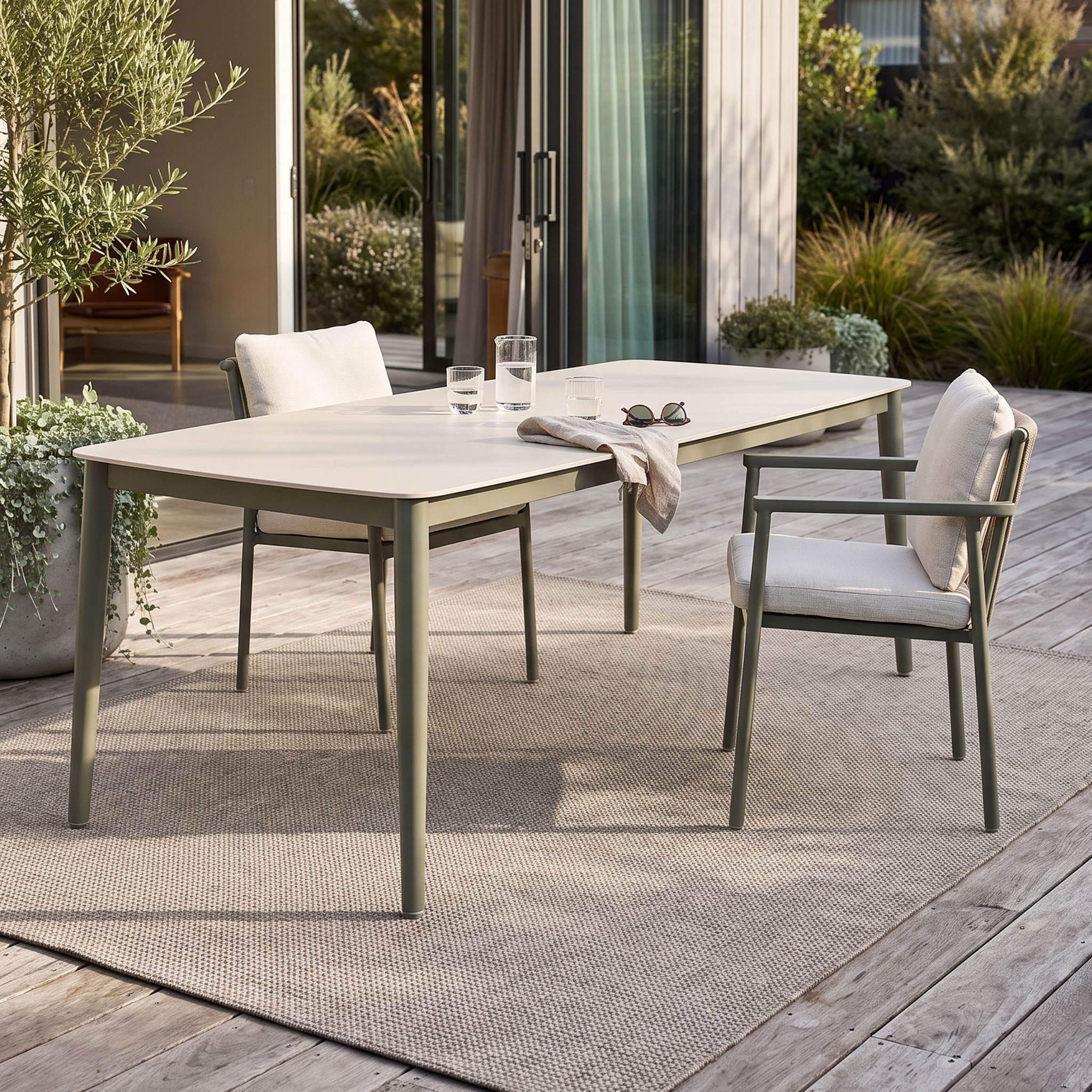 Como Outdoor Dining Table - W180, Green