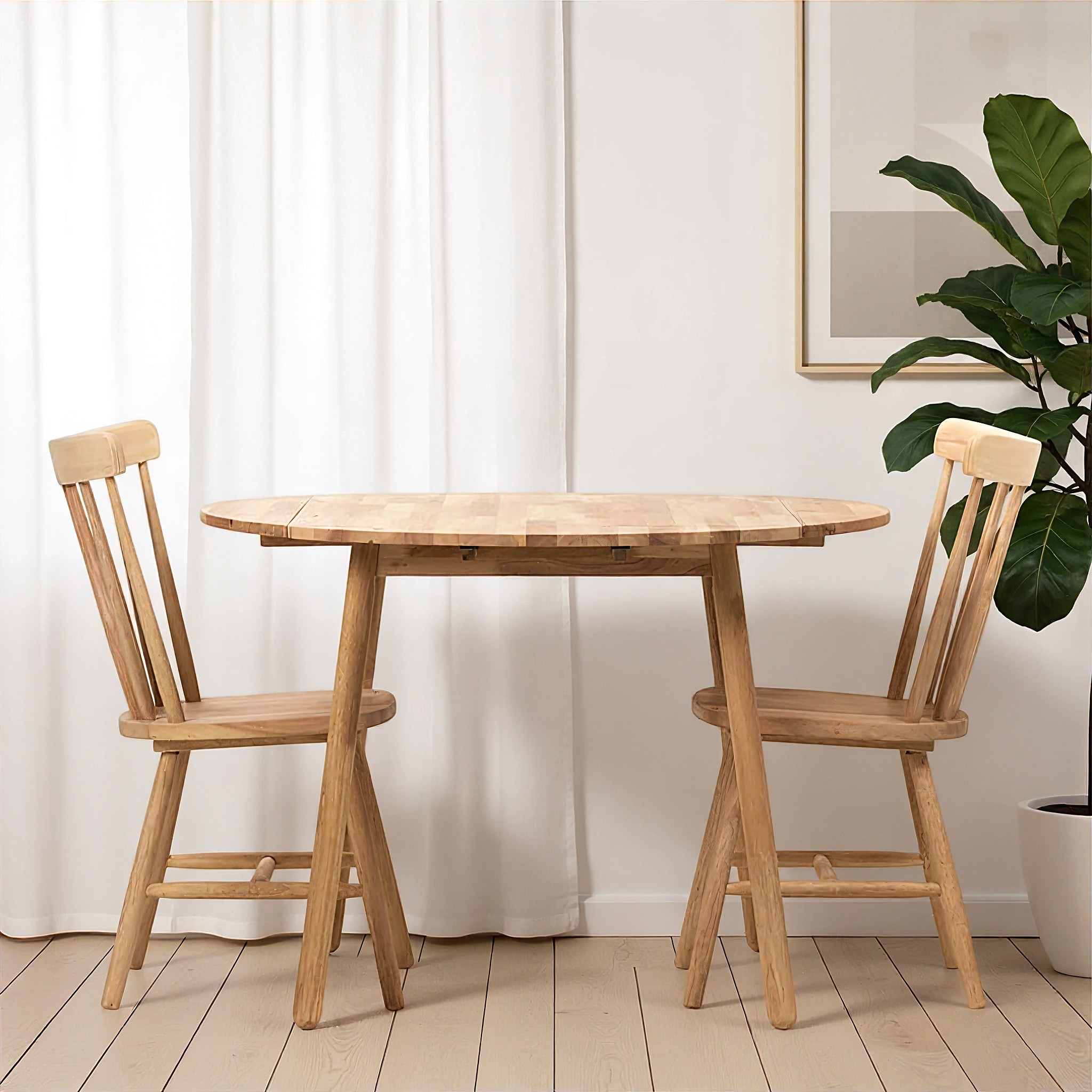 Woodwall 3 Piece Dining Set - W75, Light