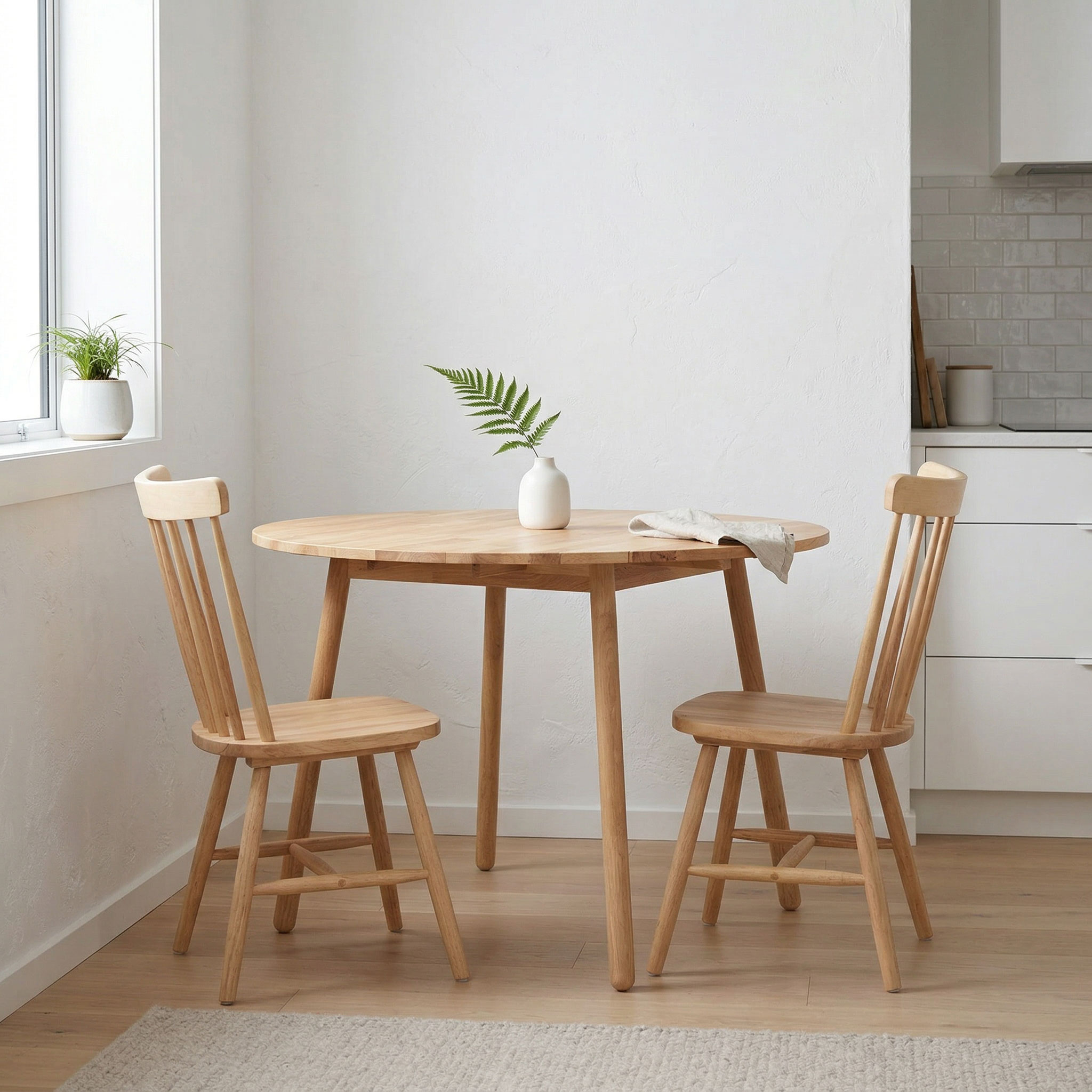 Woodwall 3 Piece Dining Set - W75, Light