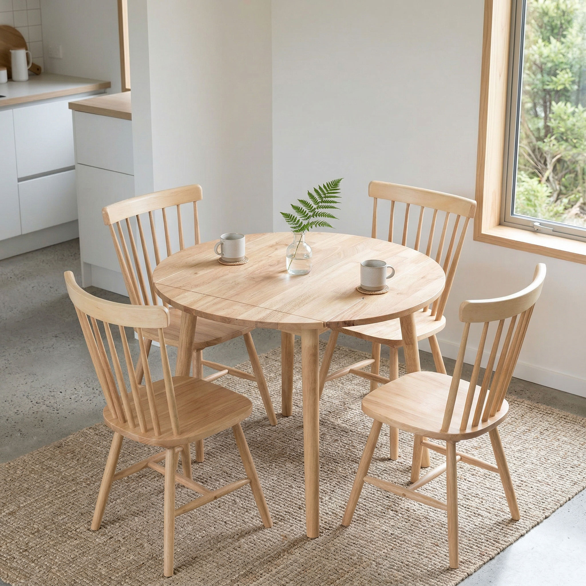 Woodwall 5 Piece Dining Set - W75, Light