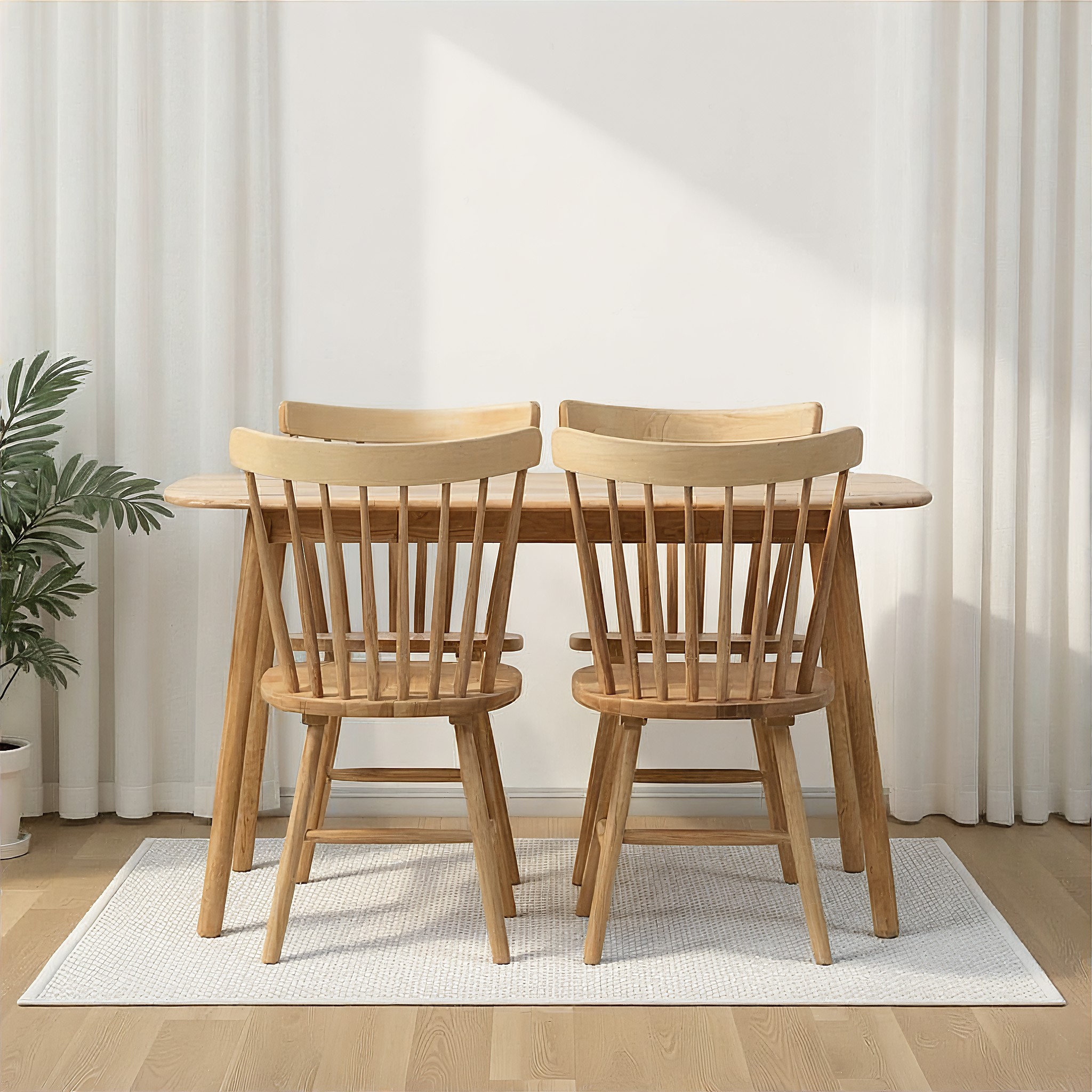 Woodwall 5 Piece Dining Set - W135, Light