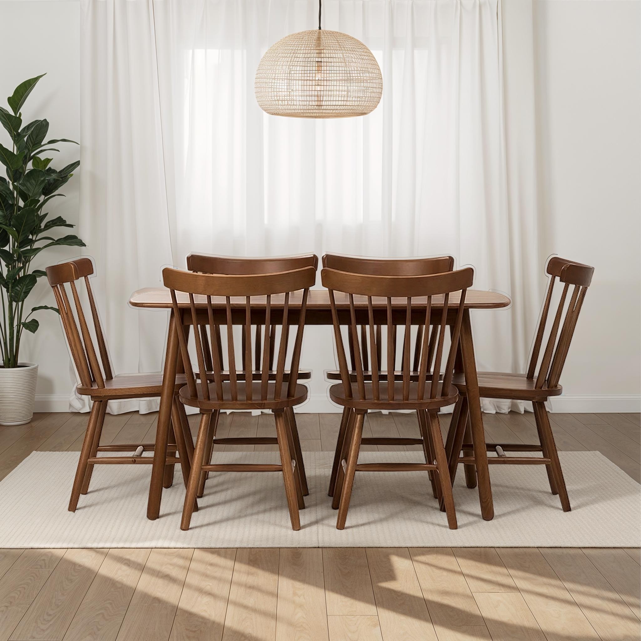 Woodwall 7 Piece Dining Set - W135, Dark