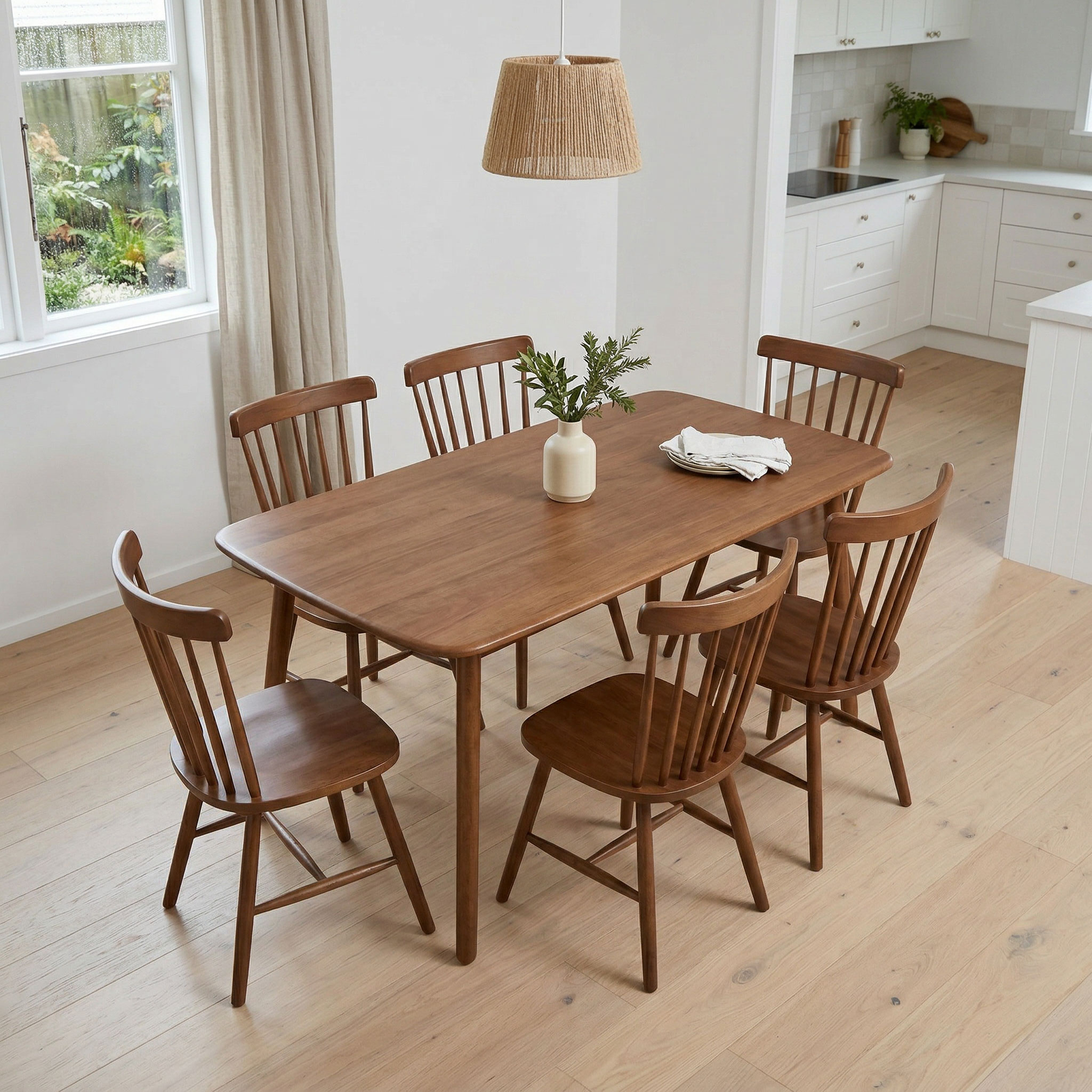 Woodwall 7 Piece Dining Set - W135, Dark