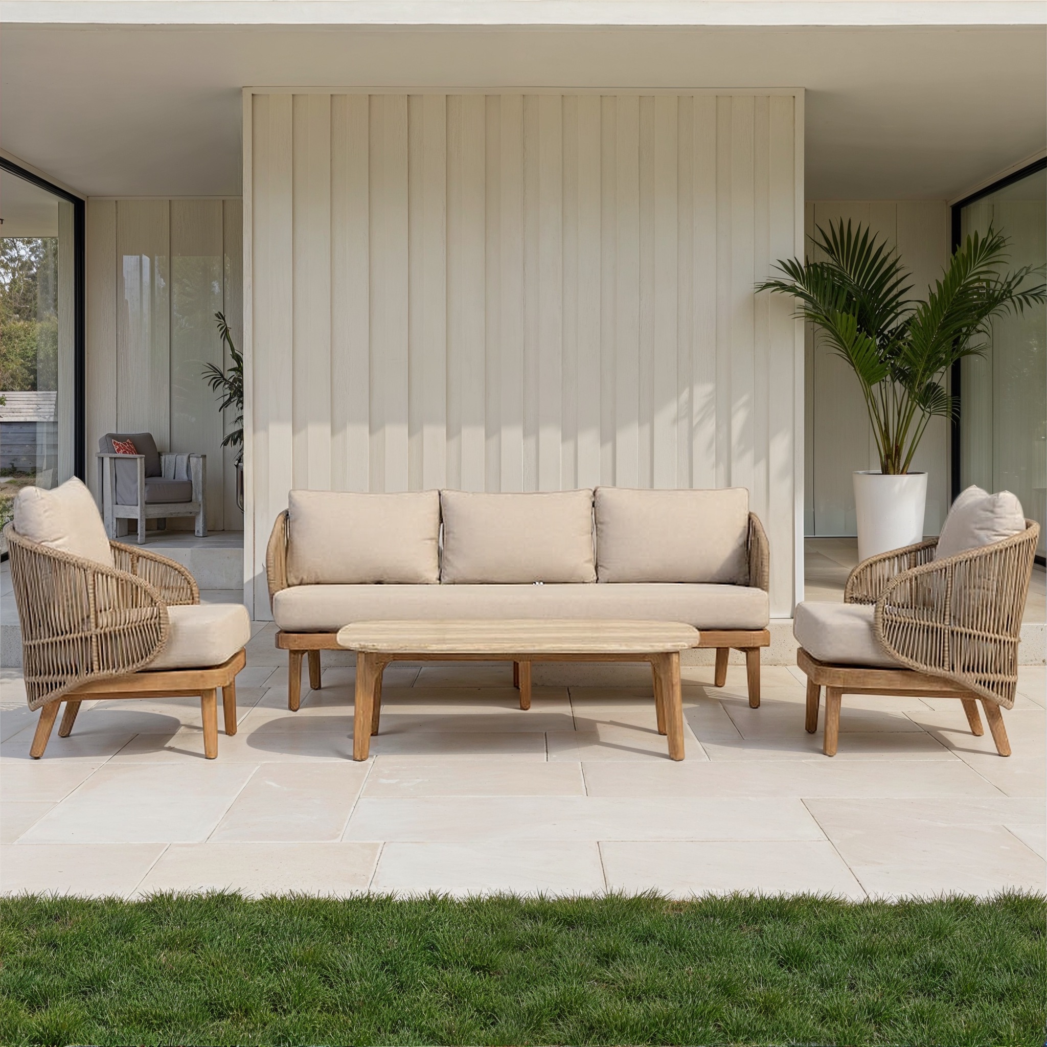 Aegina 4 Piece Outdoor Lounge Set with Coffee Table