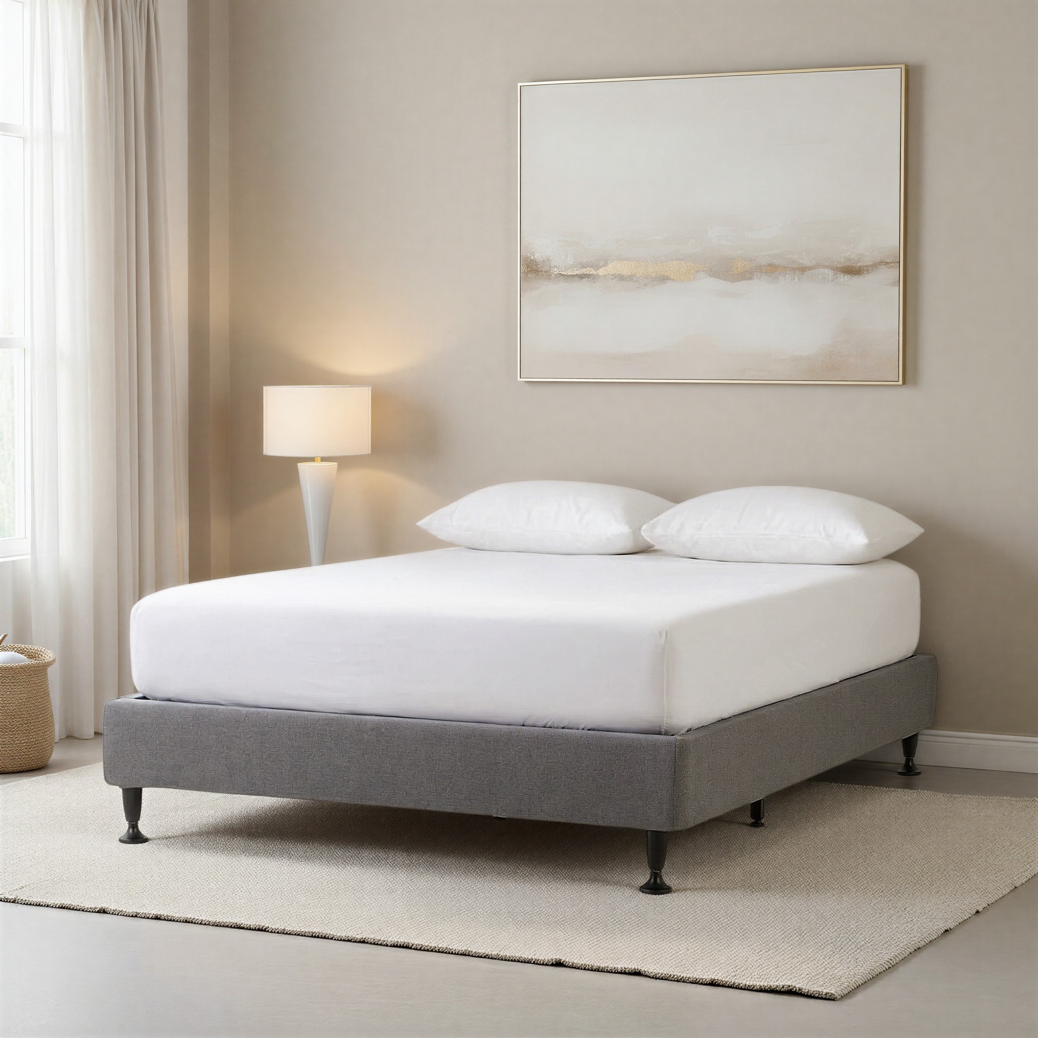 Alfa Double Bed Base, Charcoal