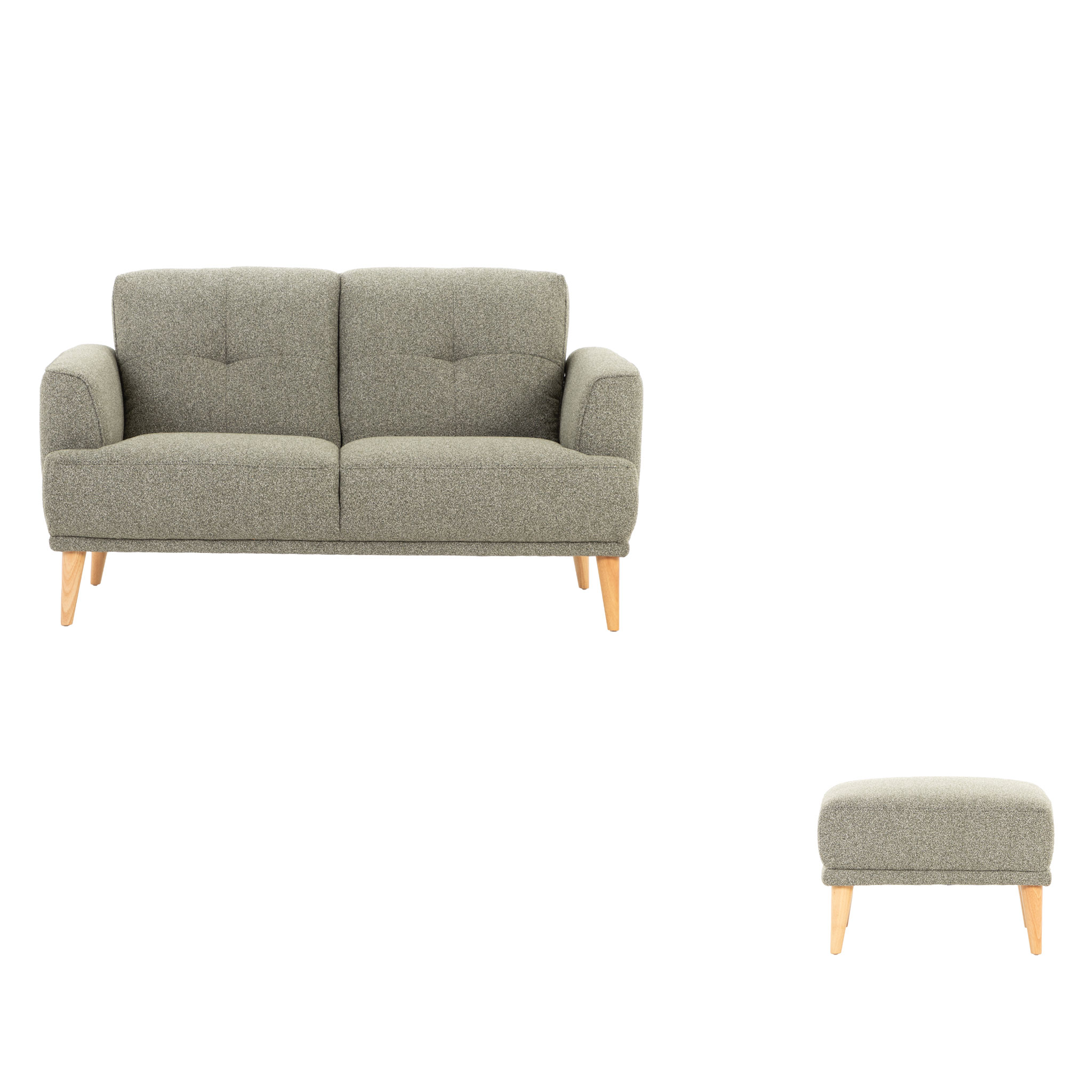 Alex 2 Seater + Ottoman, Green