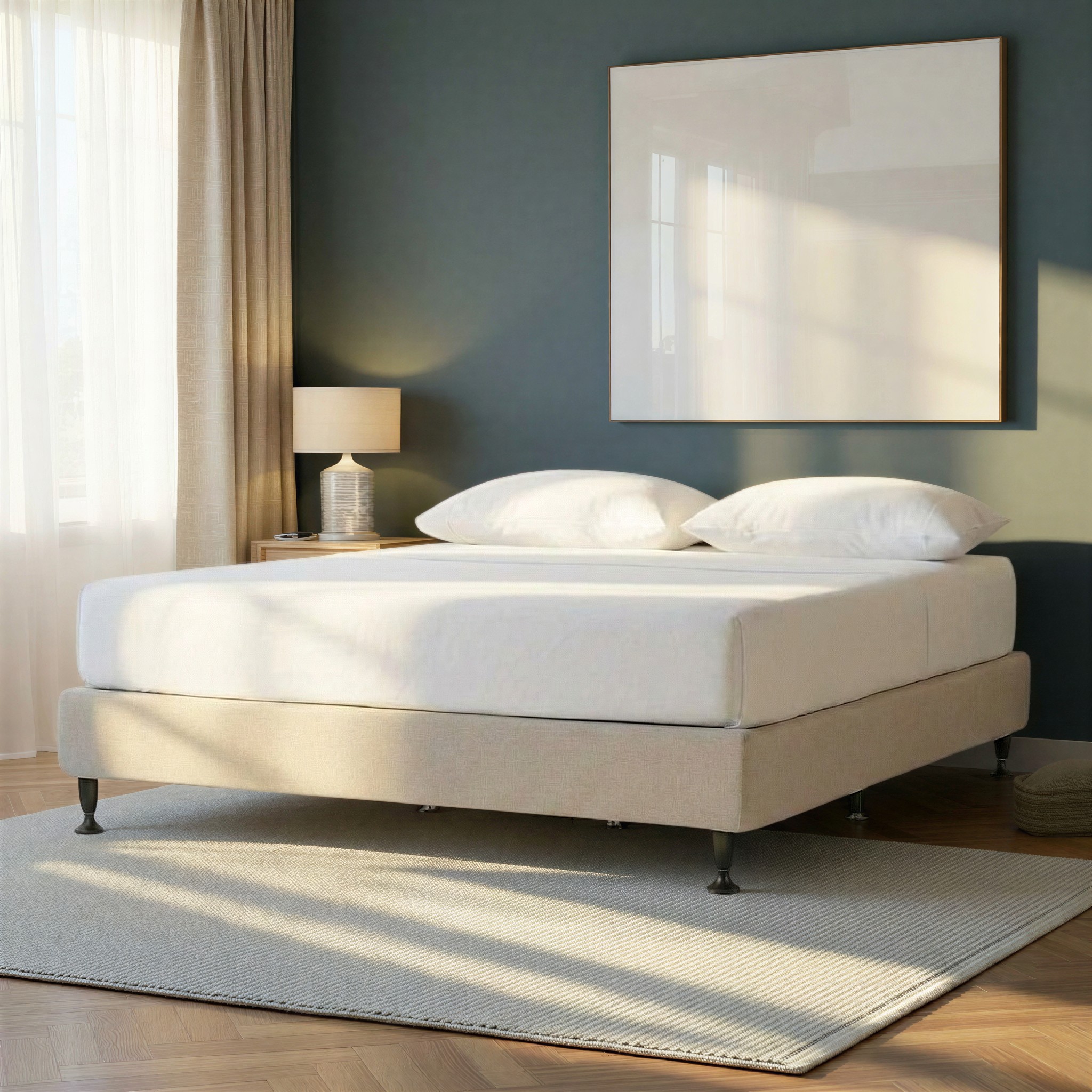 Alfa King Bed Base, Beige
