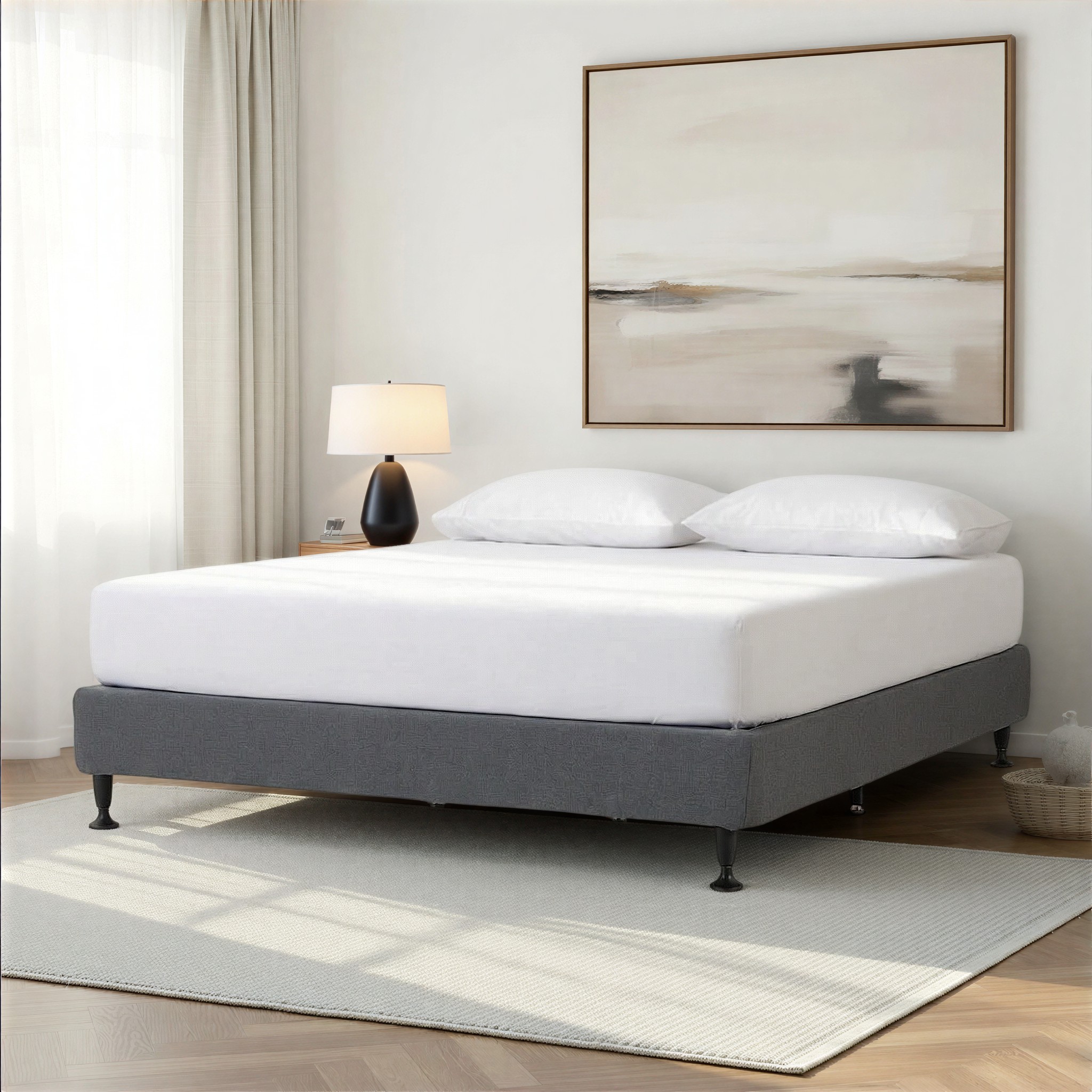 Alfa King Bed Base, Charcoal