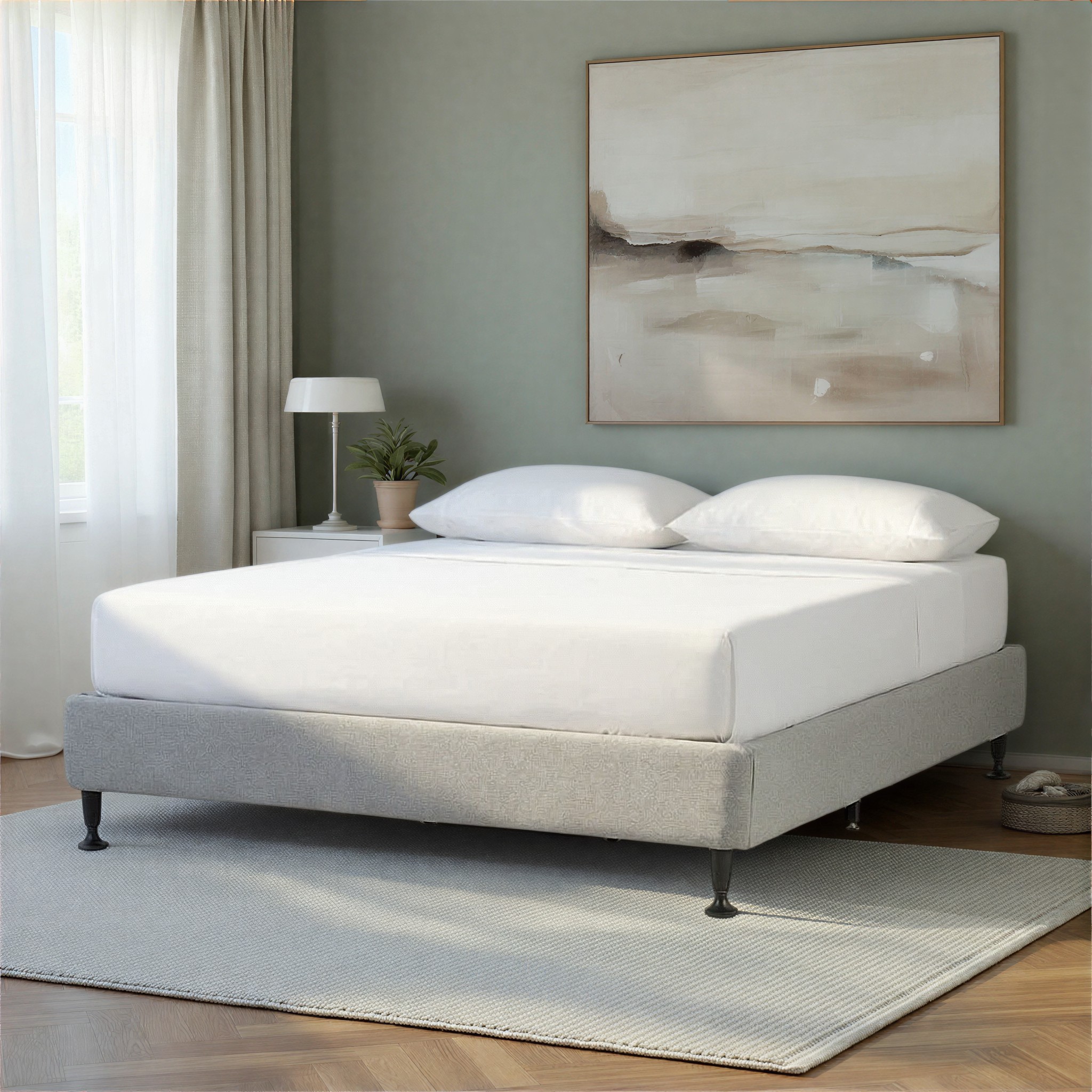 Alfa King Bed Base, Light Grey