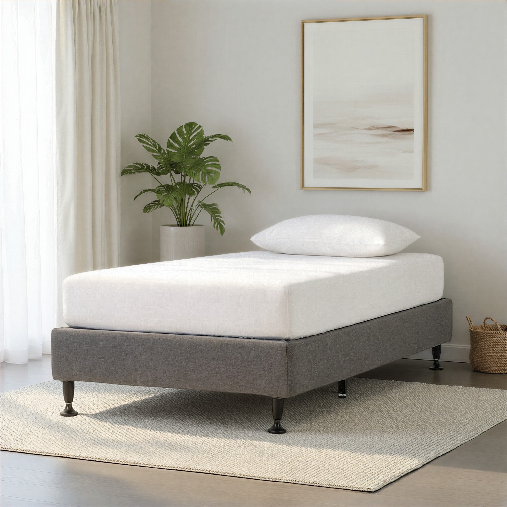 Alfa King Single Bed Base, Charcoal