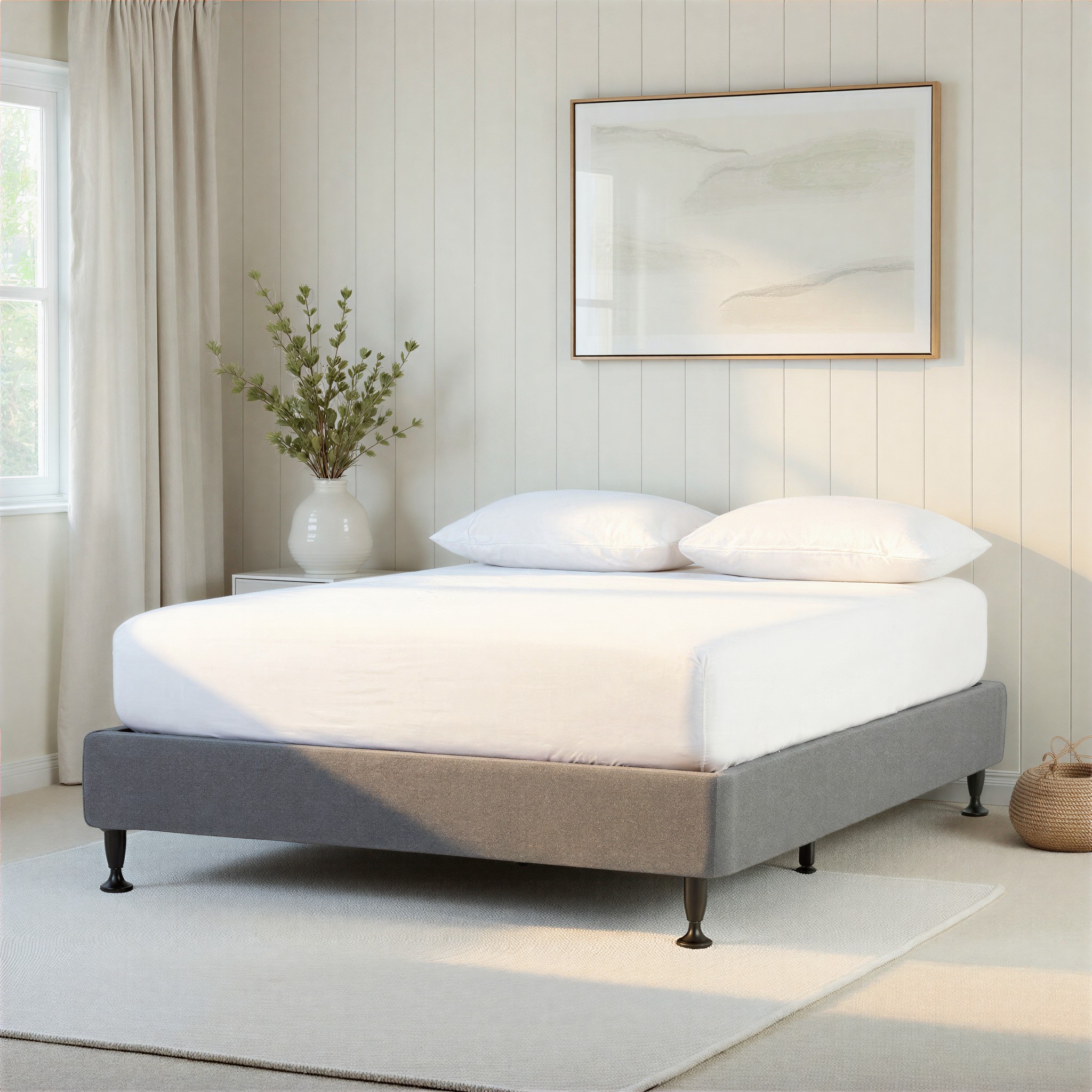 Alfa Queen Bed Base, Charcoal