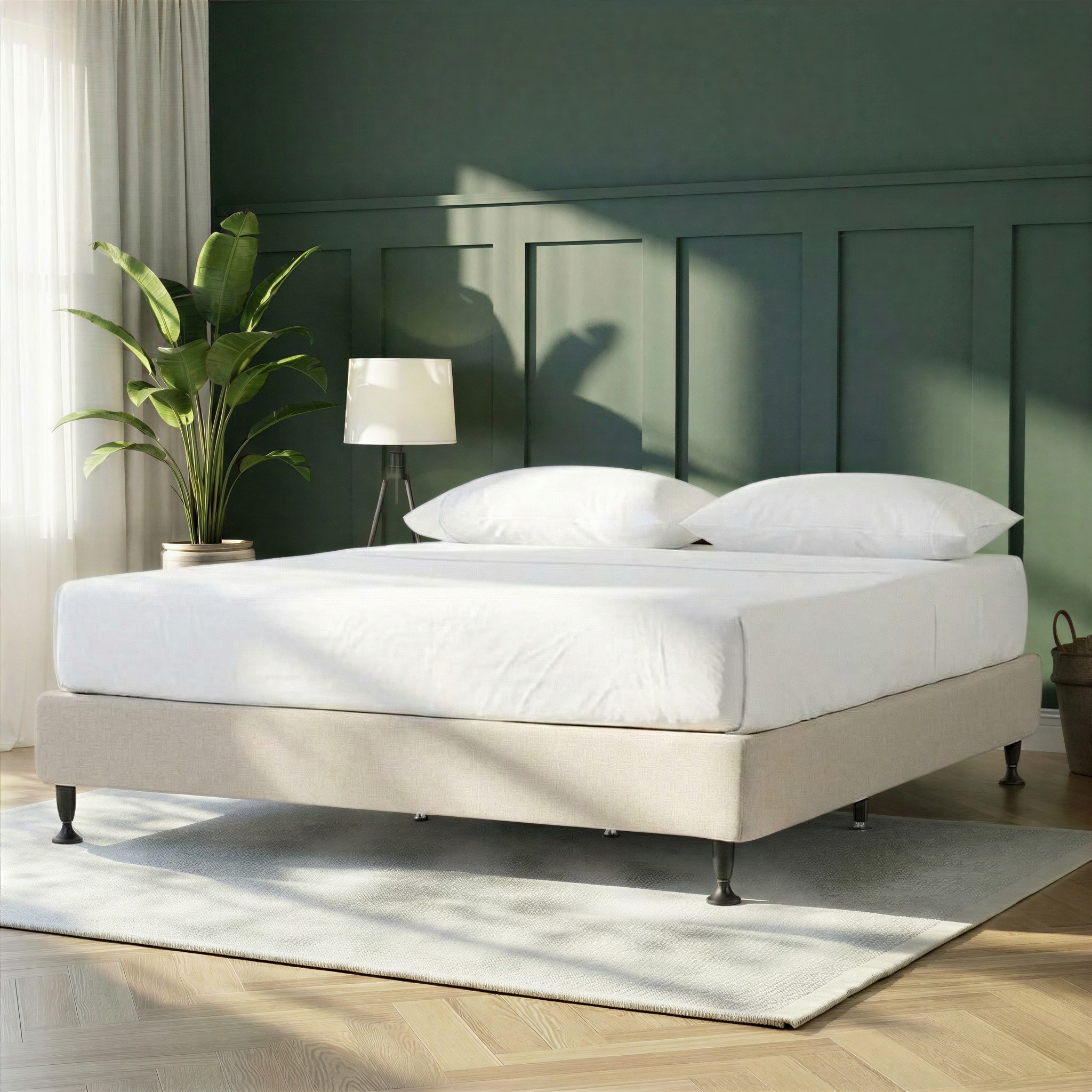 Alfa Super King Bed Base, Beige