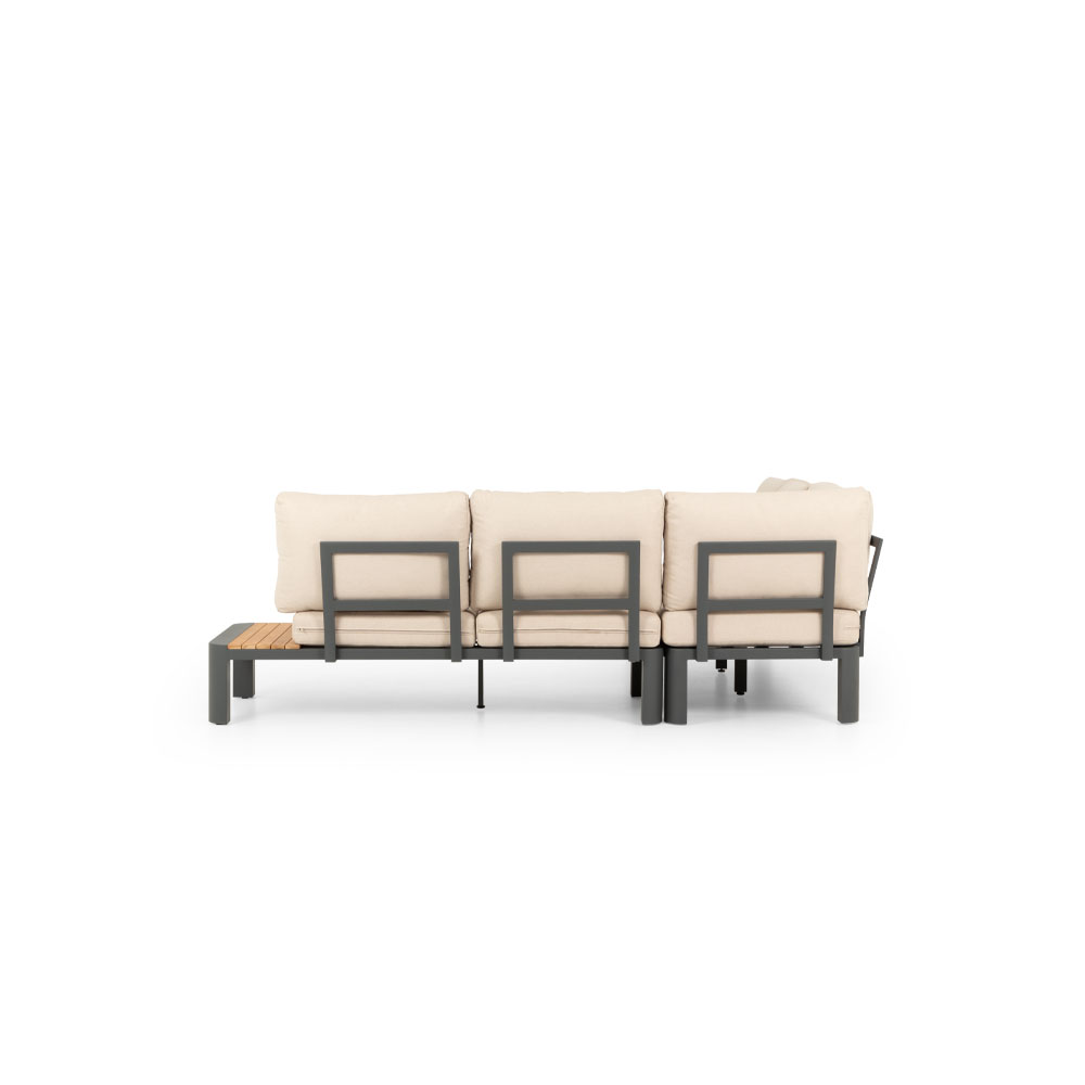 Antigua Outdoor Corner Set with Coffee Table, Charcoal