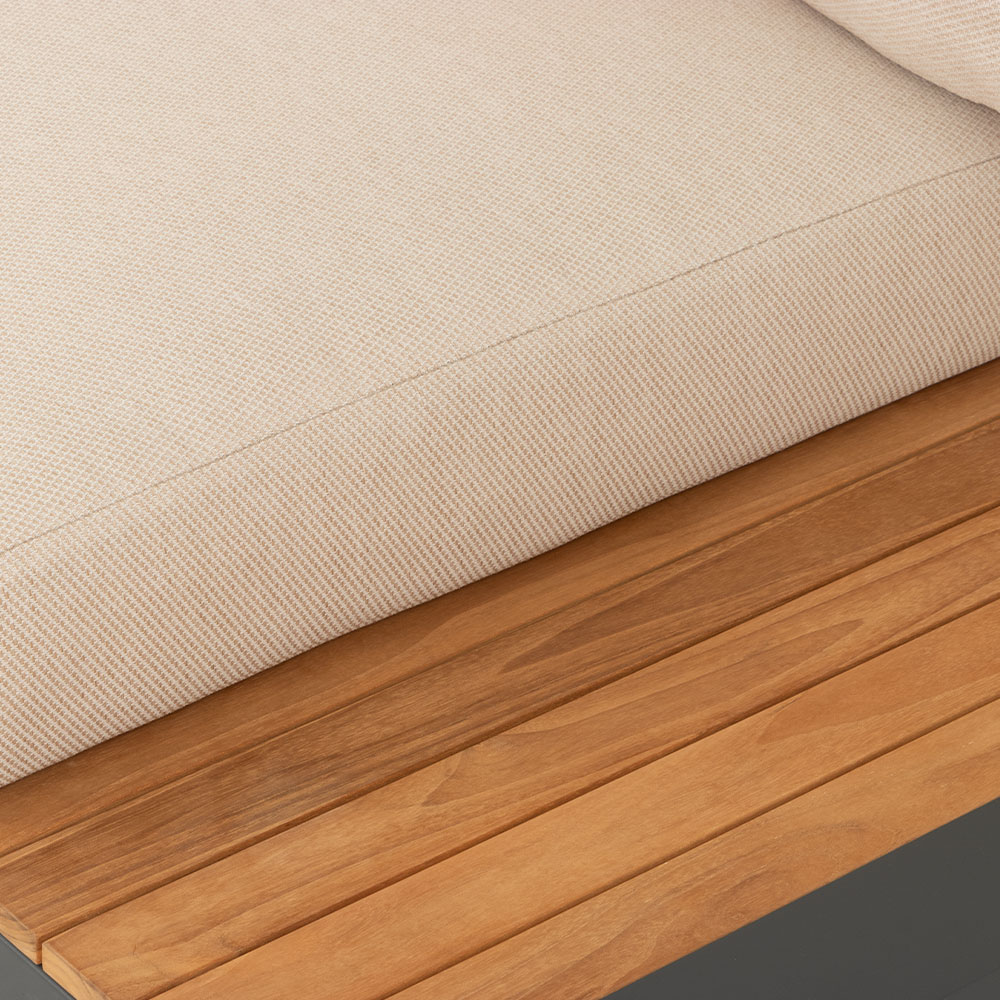 Antigua Outdoor Corner Set with Coffee Table, Charcoal