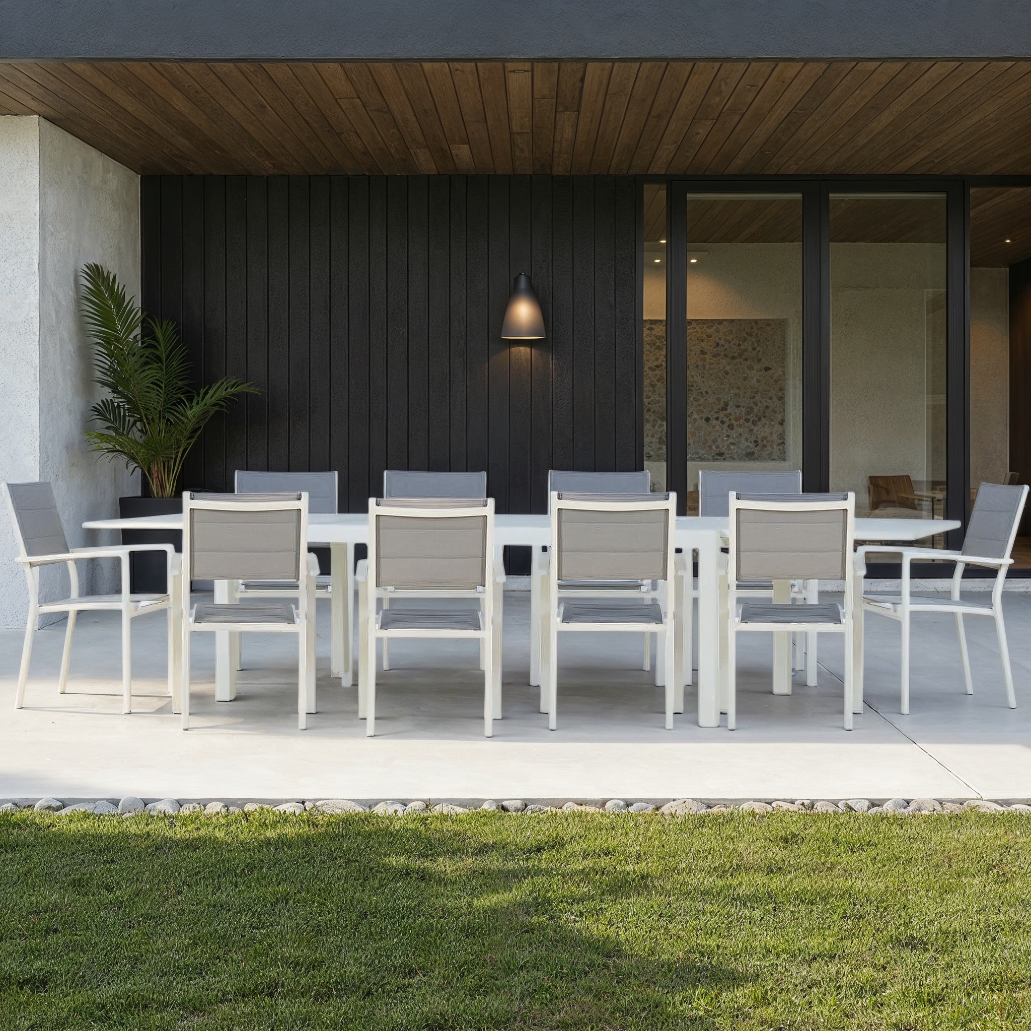 Antoni 11 Piece Outdoor Extension Dining Set - W220/340, White
