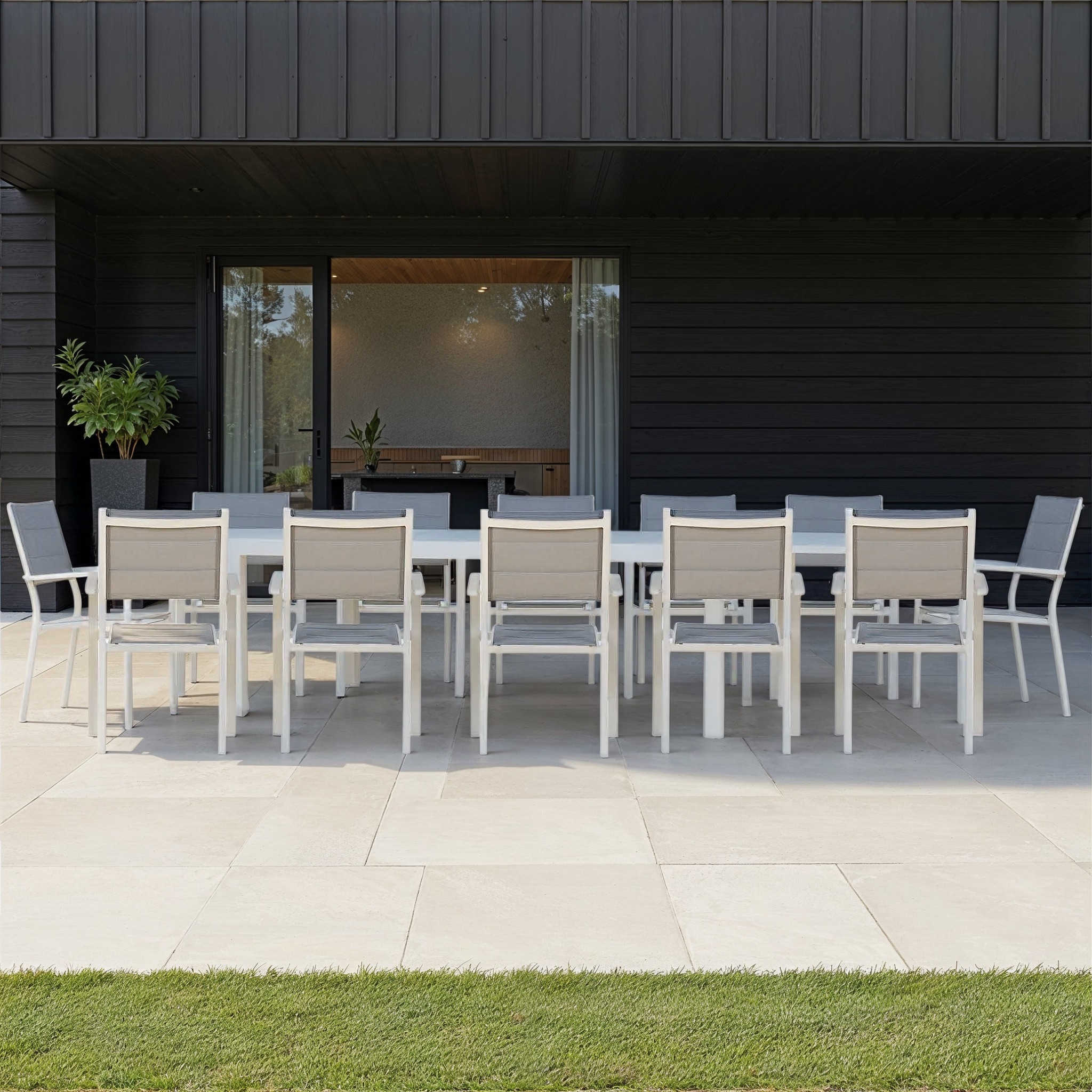 Antoni 13 Piece Outdoor Extension Dining Set - W220/340, White