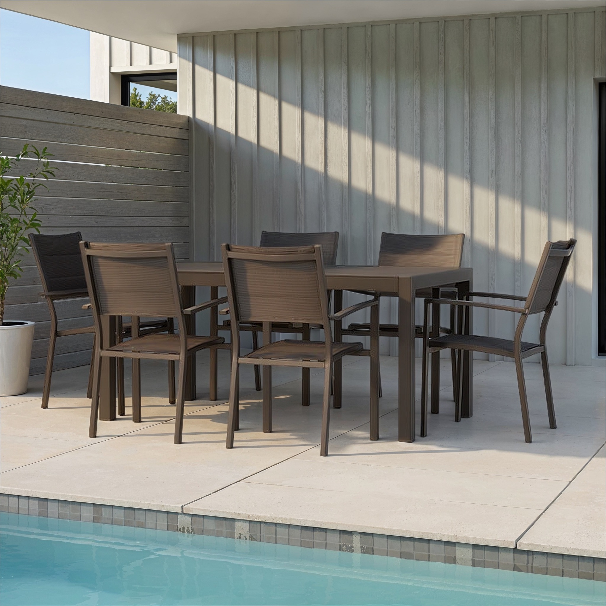 Antoni 7 Piece Outdoor Dining Set - W160, Gunmetal