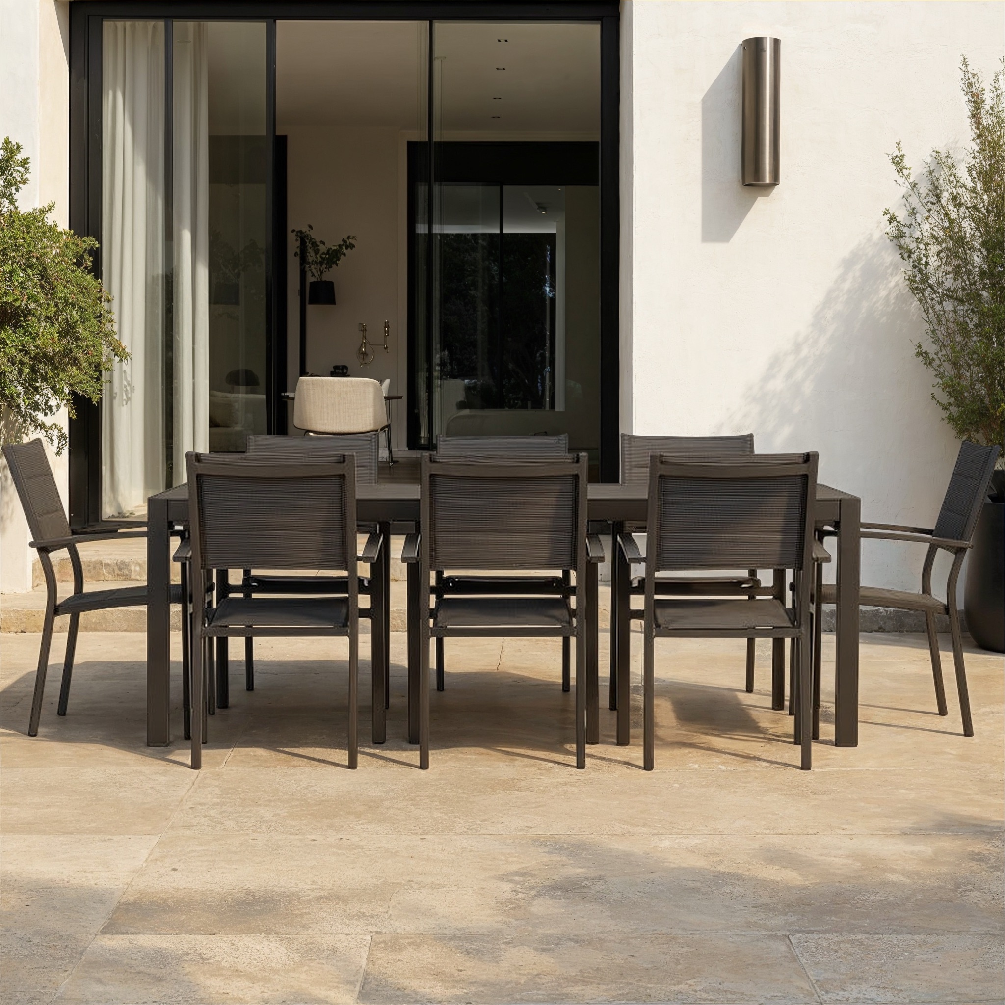 Antoni 9 Piece Outdoor Dining Set - W210, Gunmetal