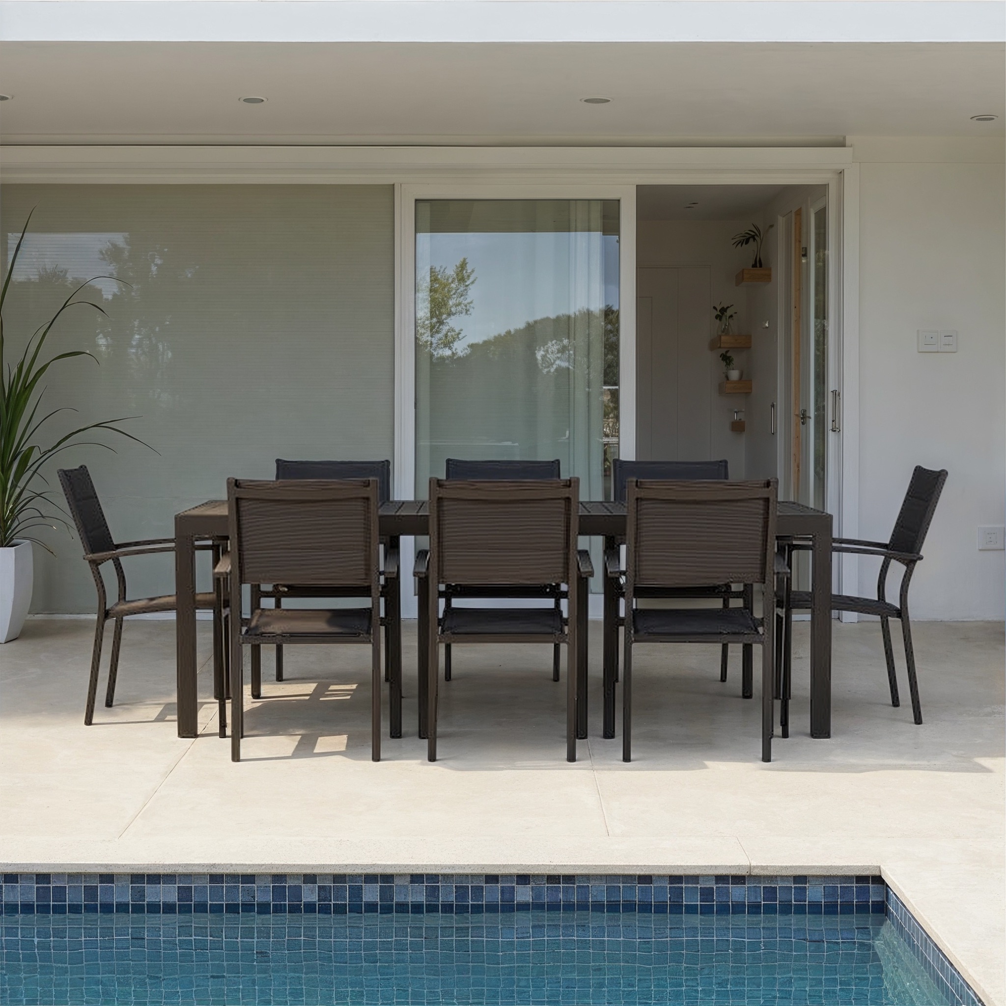 Antoni 9 Piece Outdoor Extension Dining Set - W220/340, Gunmetal
