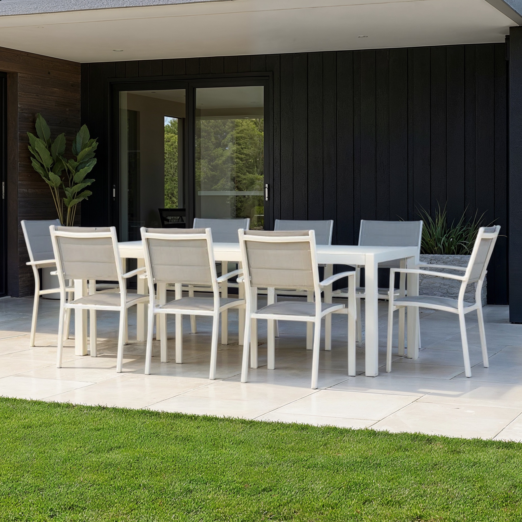 Antoni 9 Piece Outdoor Dining Set - W210, White