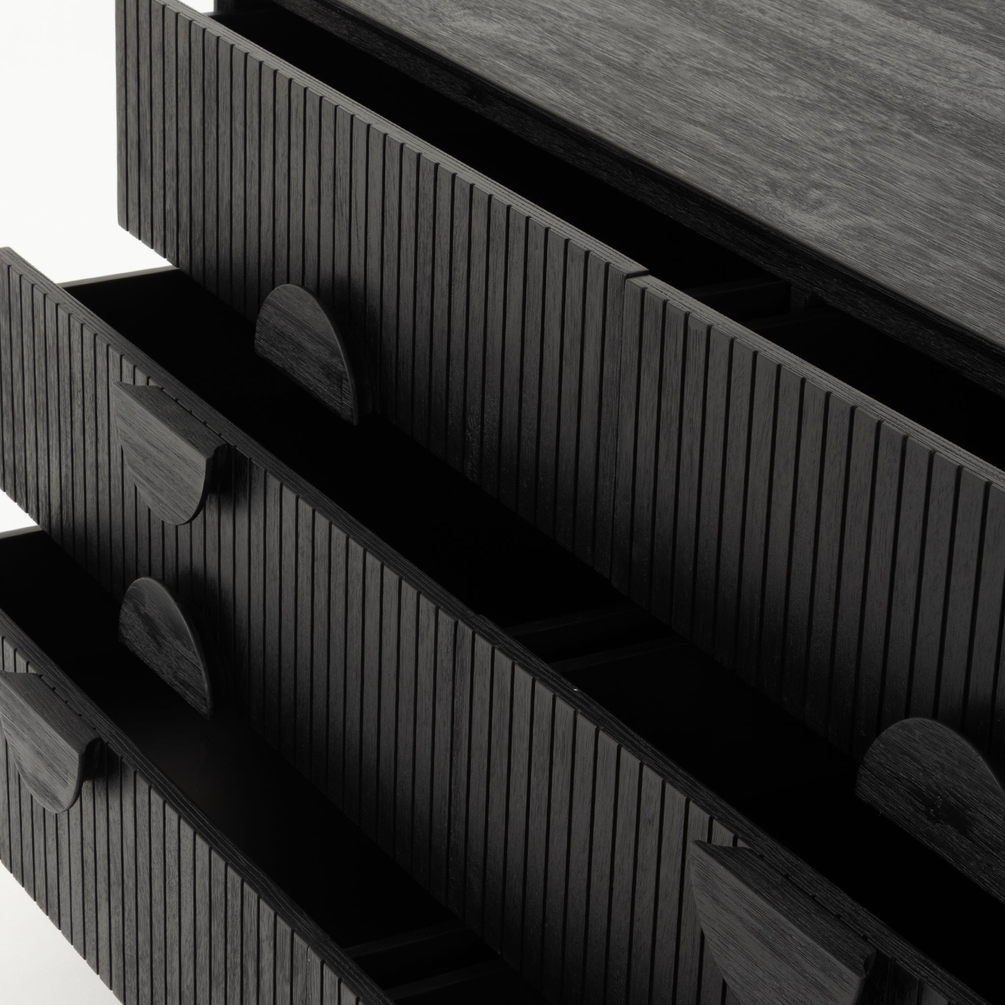 Anya 6 Piece Bedroom Set with Queen Bed Frame, Black