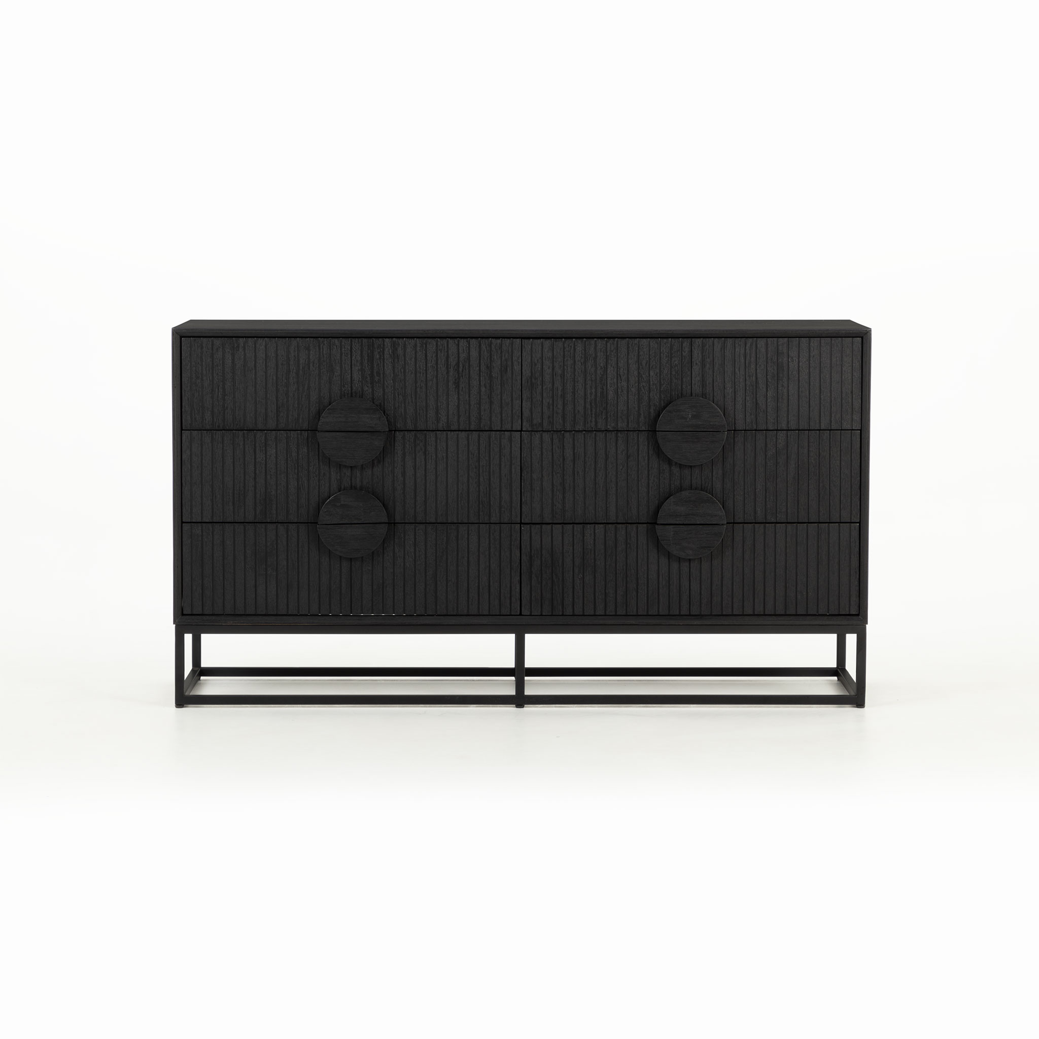 Anya 6 Piece Bedroom Set with Queen Bed Frame, Black