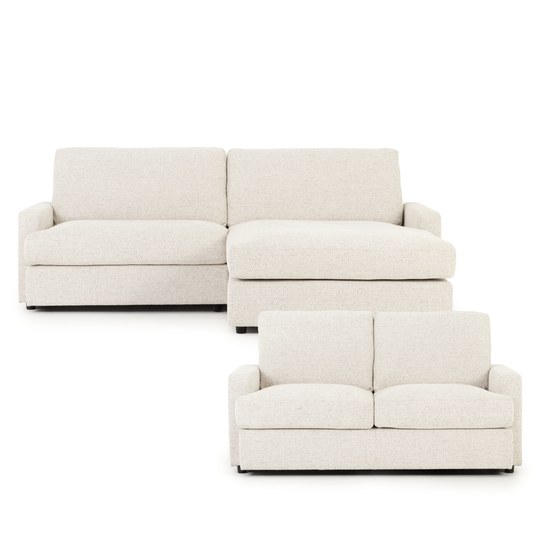 Aria Chaise + 2 Seater, Ash