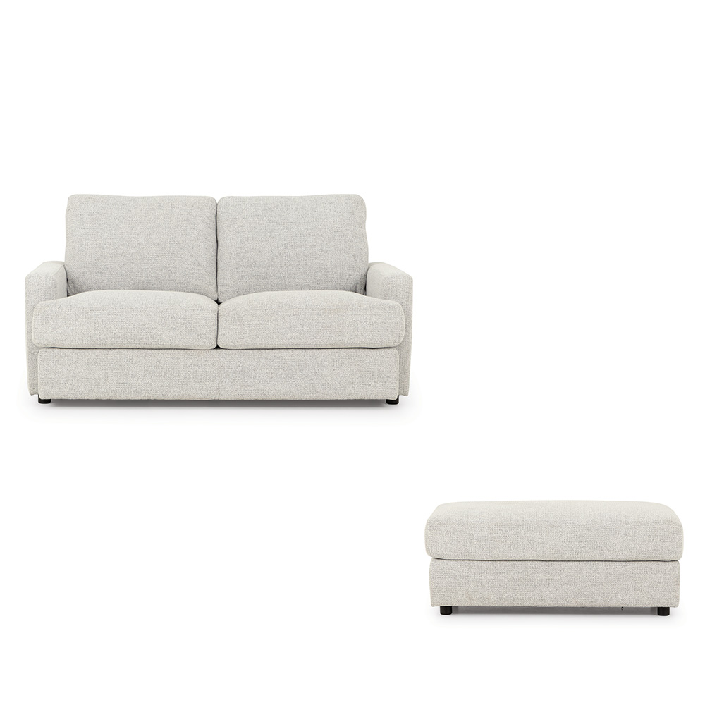 Aria 2 Seater + Ottoman, Grey