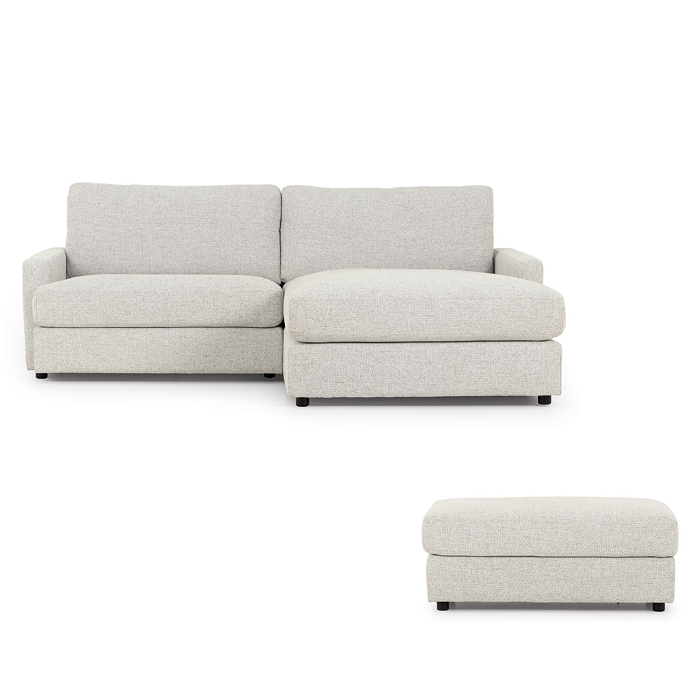 Aria Chaise + Ottoman, Grey