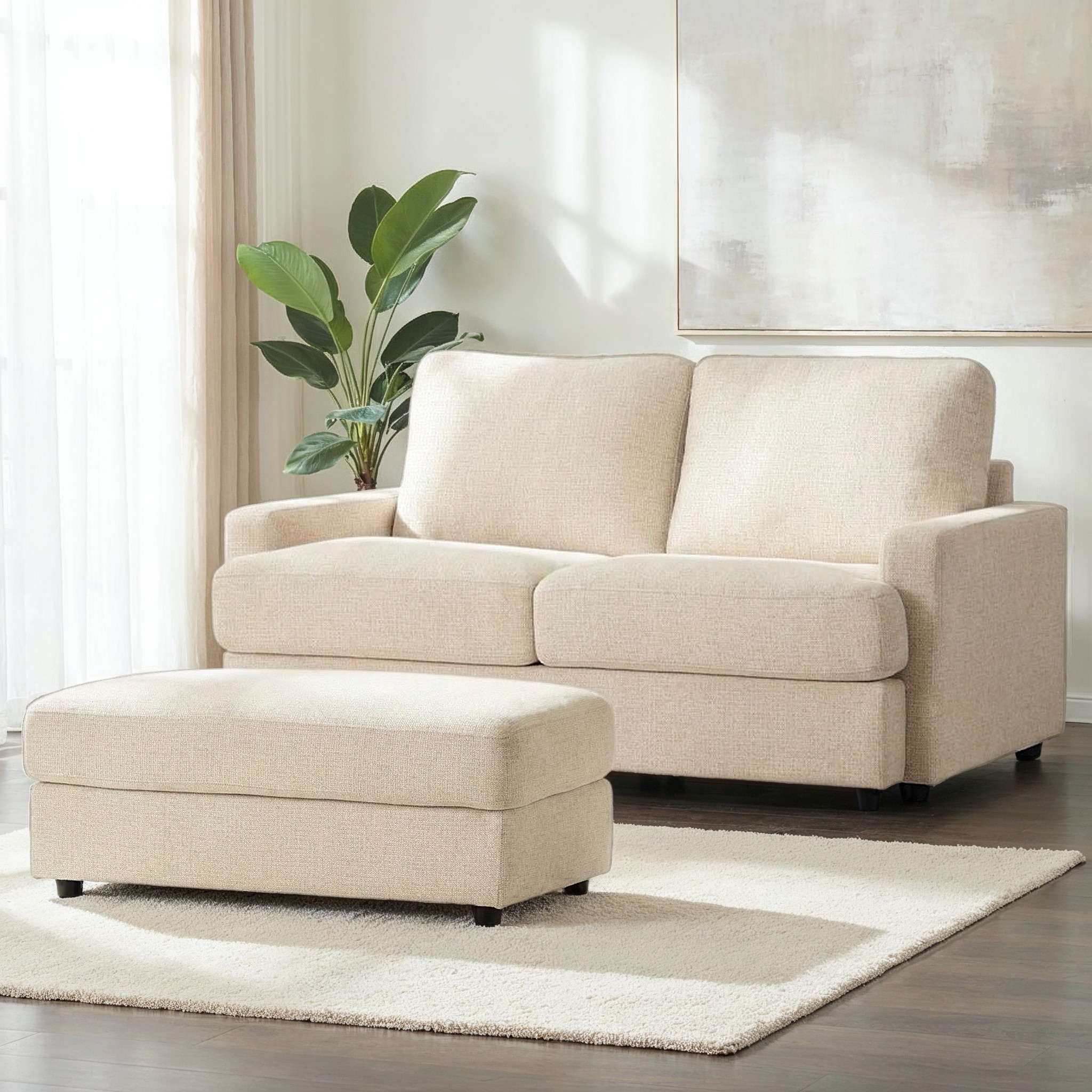 Aria 2 Seater + Ottoman, Natural