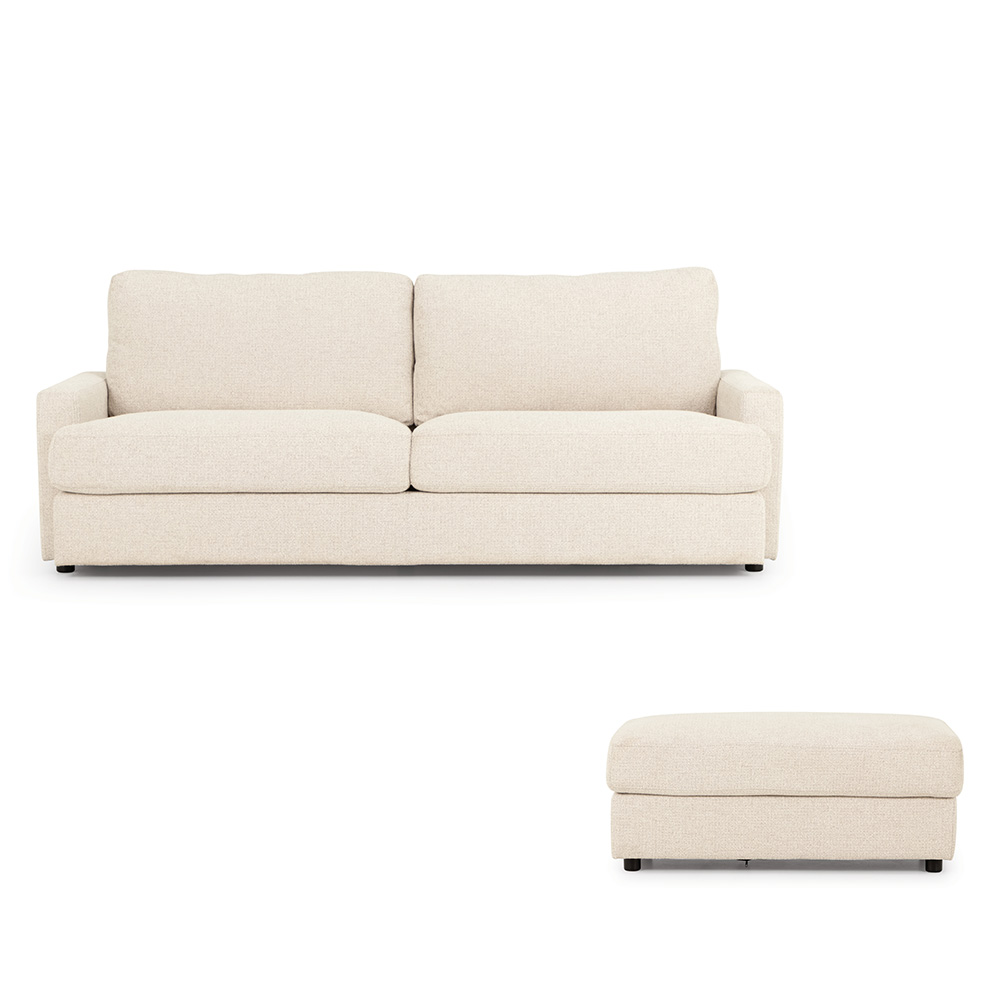 Aria 3 Seater + Ottoman, Natural