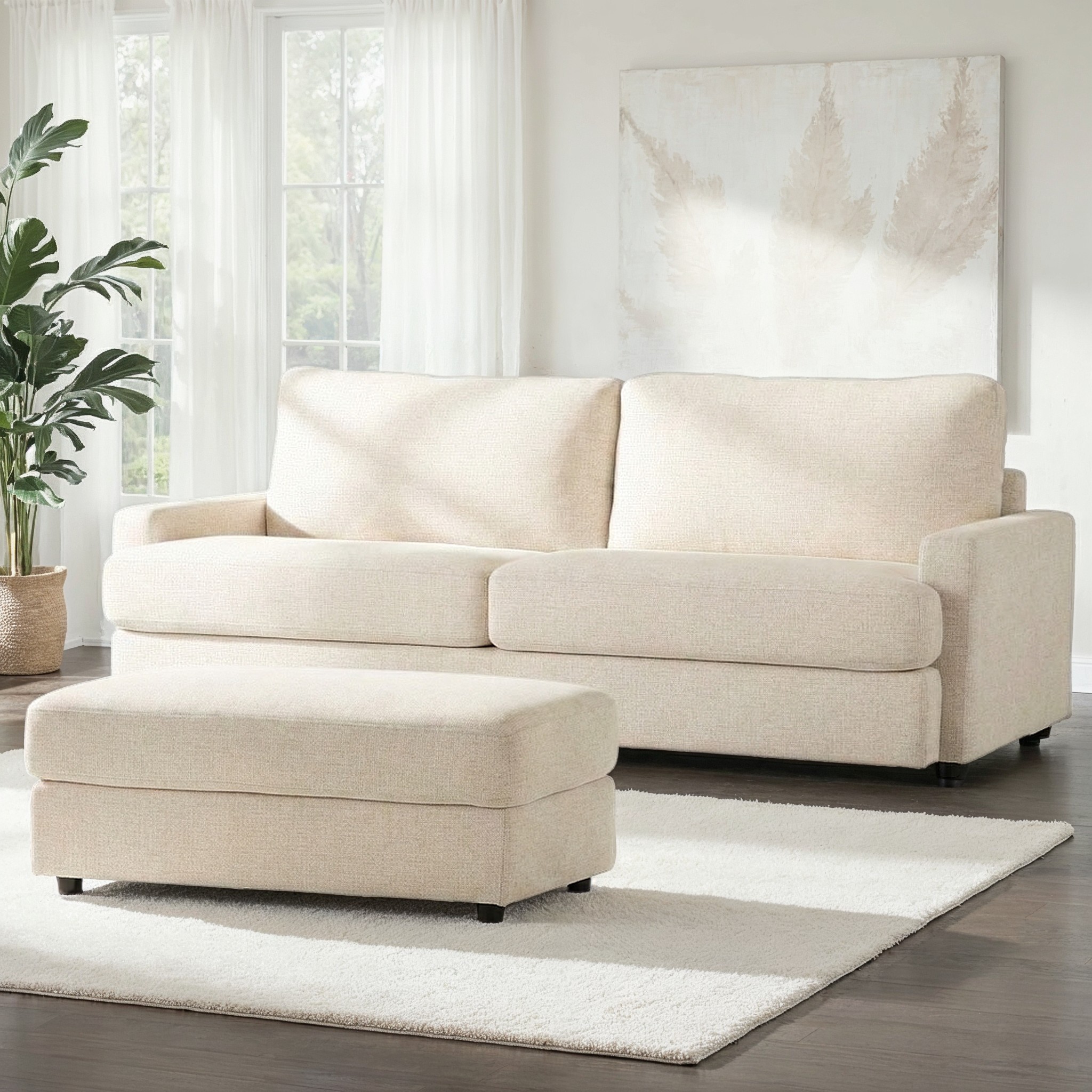 Aria 3 Seater + Ottoman, Natural