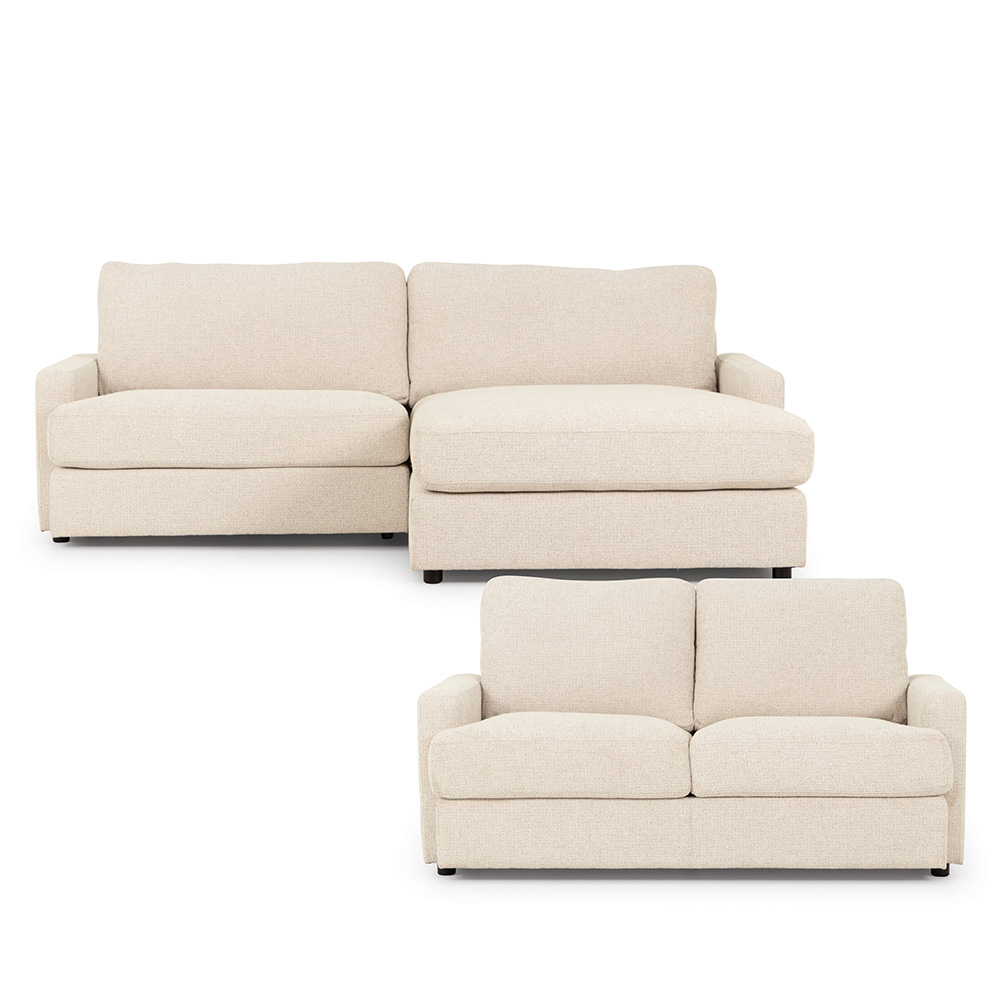 Aria Chaise + 2 Seater, Natural