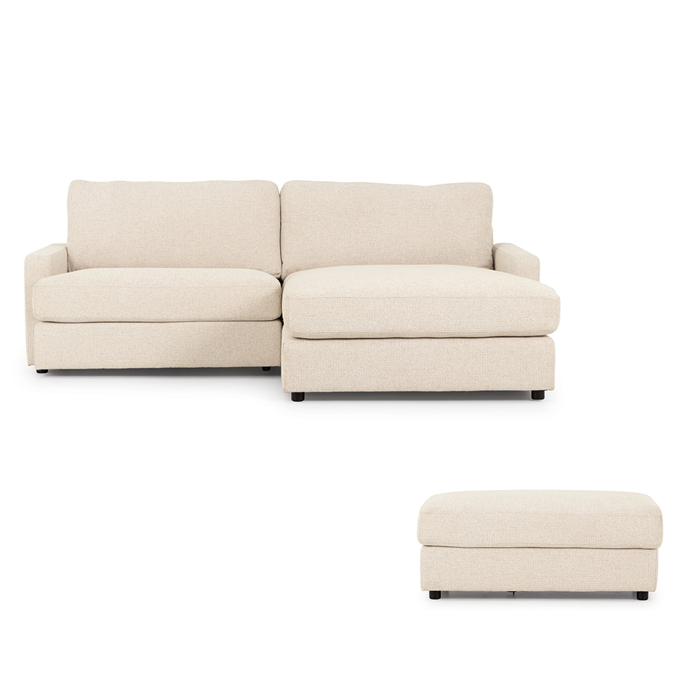 Aria Chaise + Ottoman, Natural