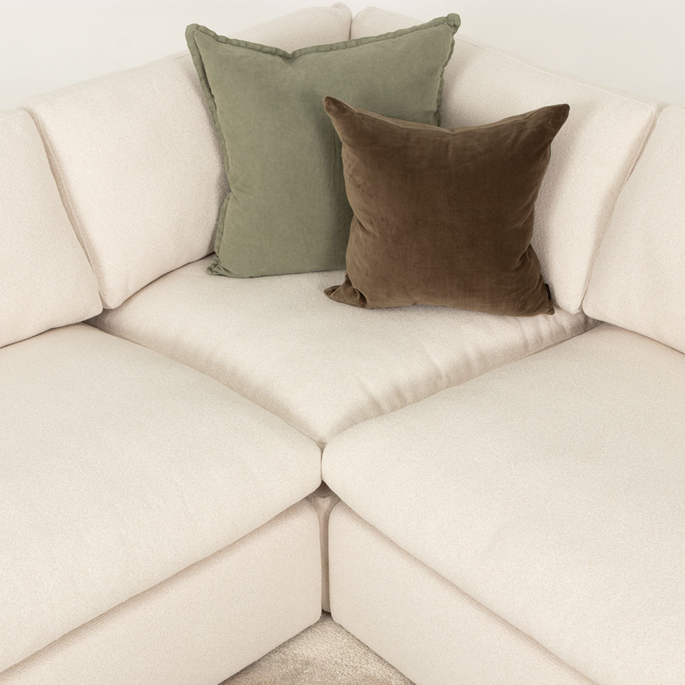 Ashleigh 4 Seater Corner Modular Chaise Sofa Right Hand Facing, Cream