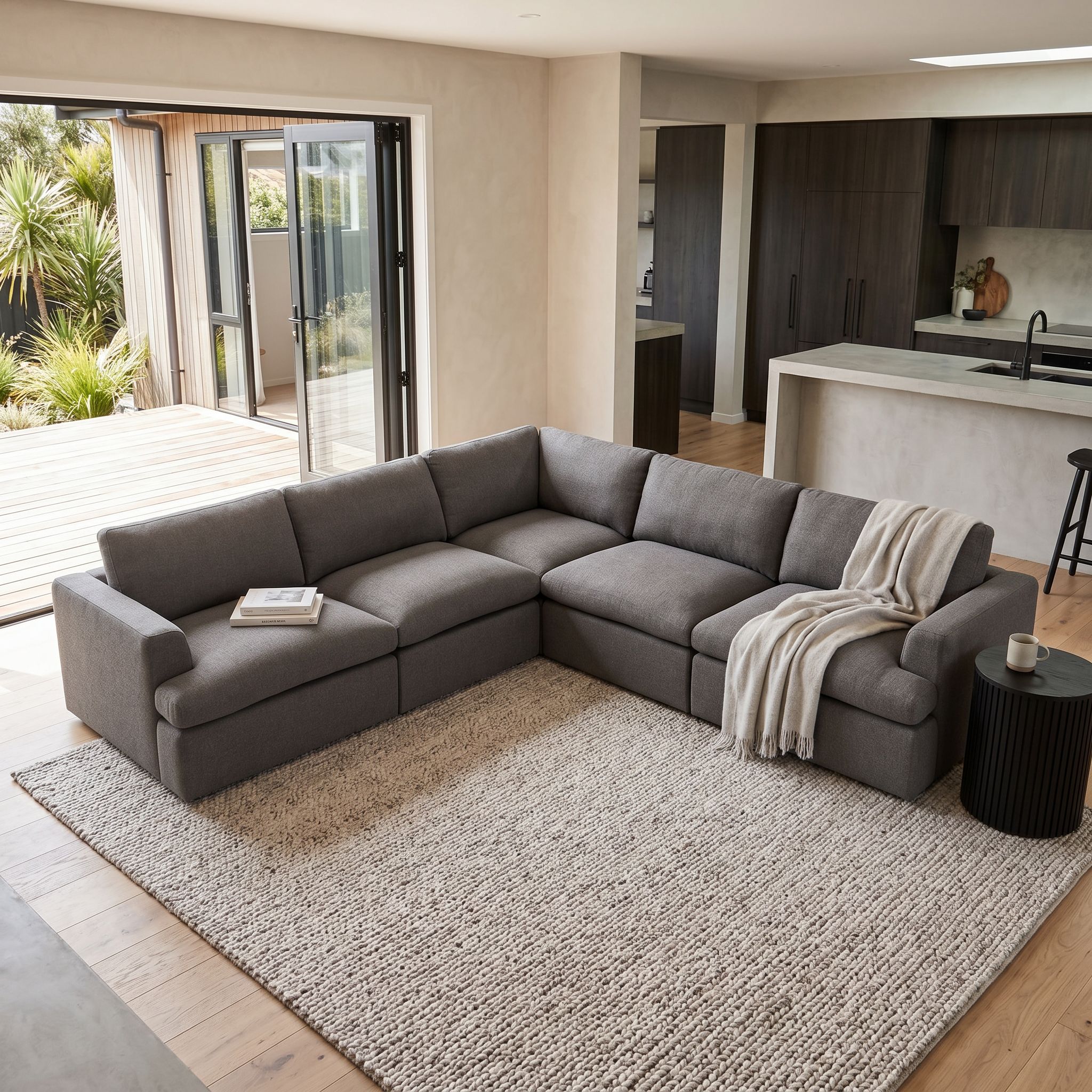 Ashleigh 5 Seater Corner Modular Sofa, Grey