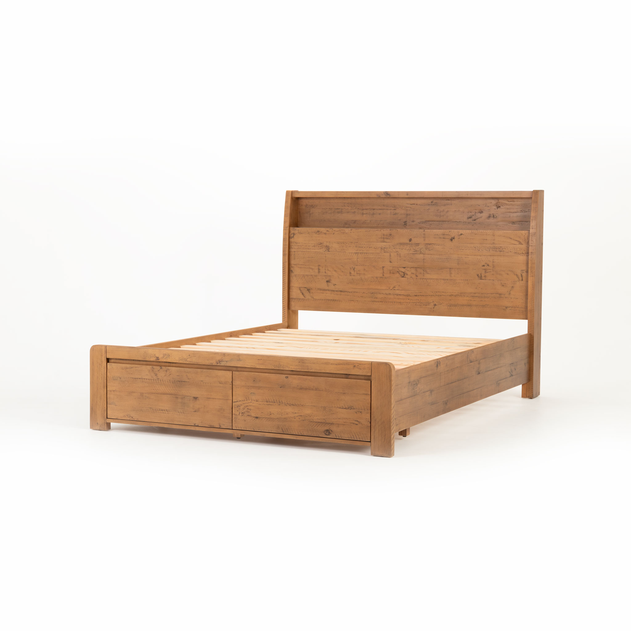 Ashby 4 Piece Bedroom Set with Queen Bed Frame, Rustic Brown