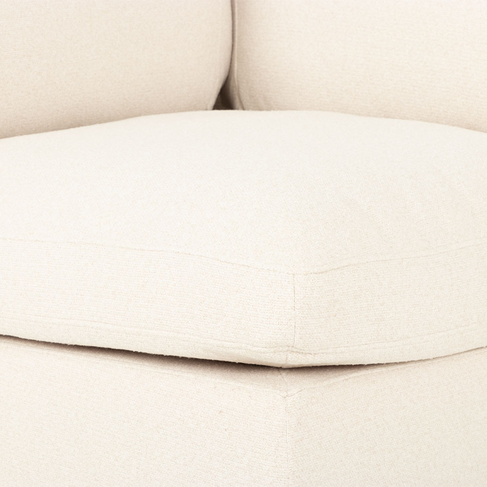 Ashleigh 5 Seater Corner Modular Sofa With Ottoman, Cream