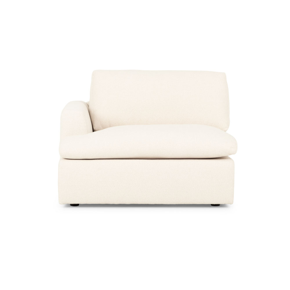 Ashleigh 5 Seater Corner Modular Sofa With Ottoman, Cream