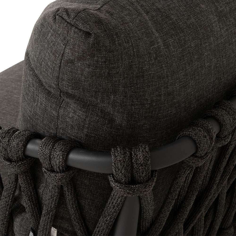 Athens Outdoor Corner Suite with Square Coffee Table, Gunmetal