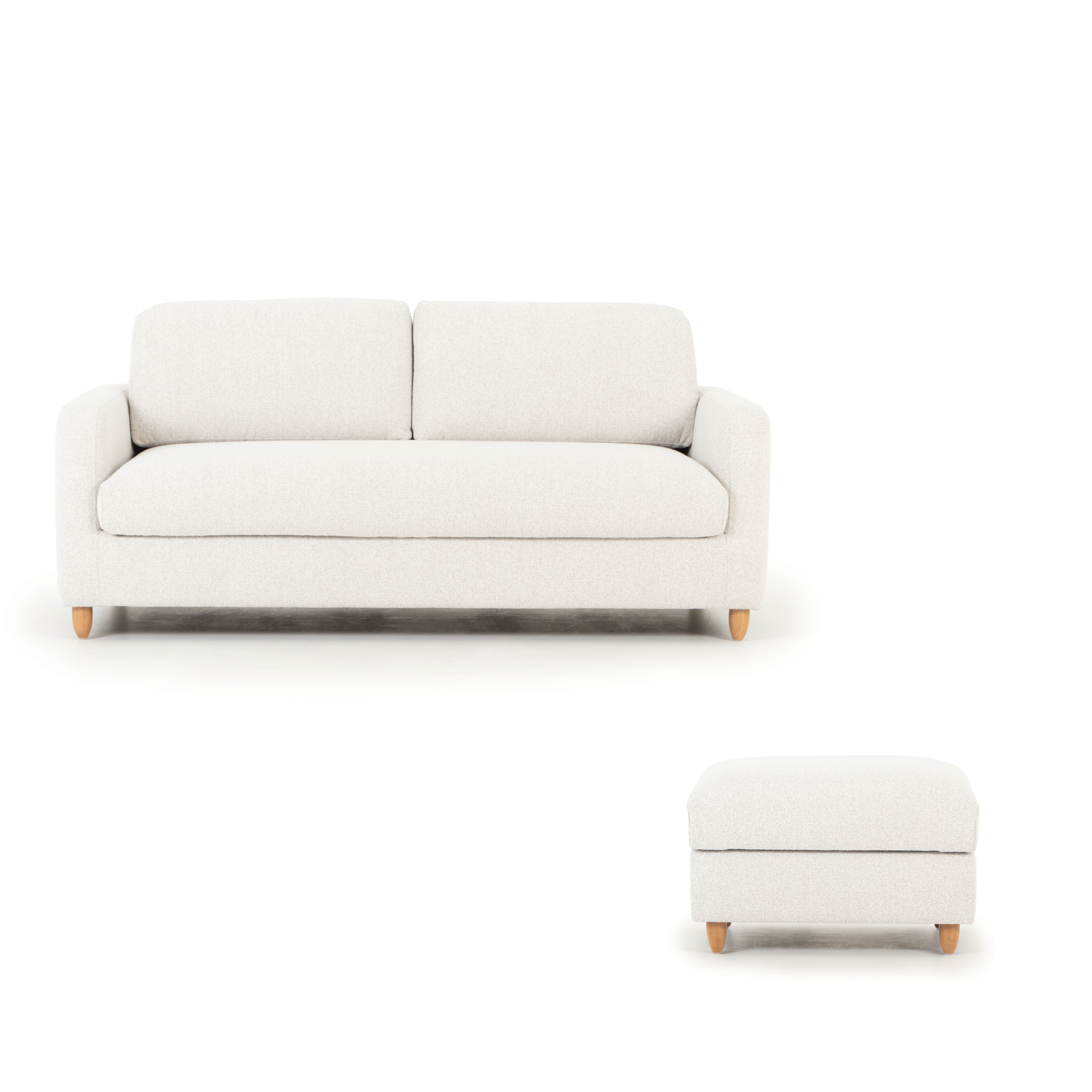 Bella 3 Seater + Ottoman, Light Grey