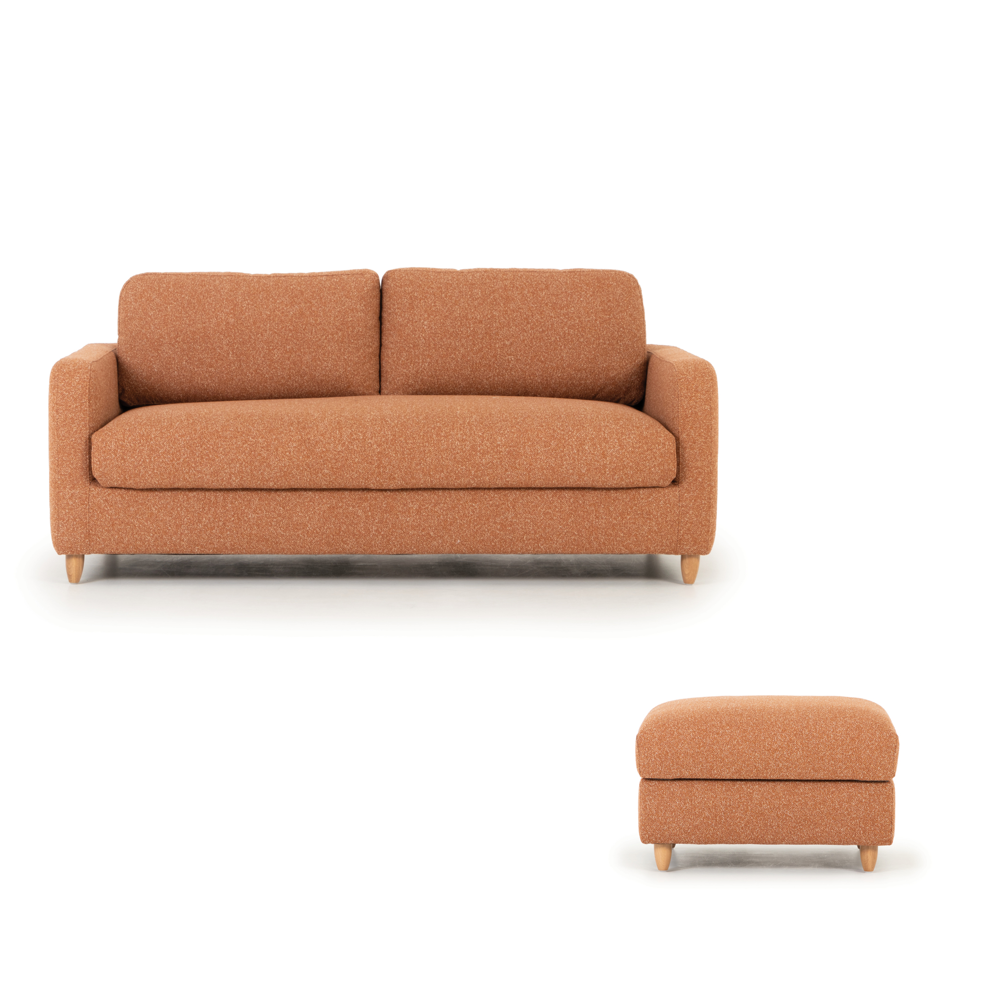 Bella 3 Seater + Ottoman, Rust
