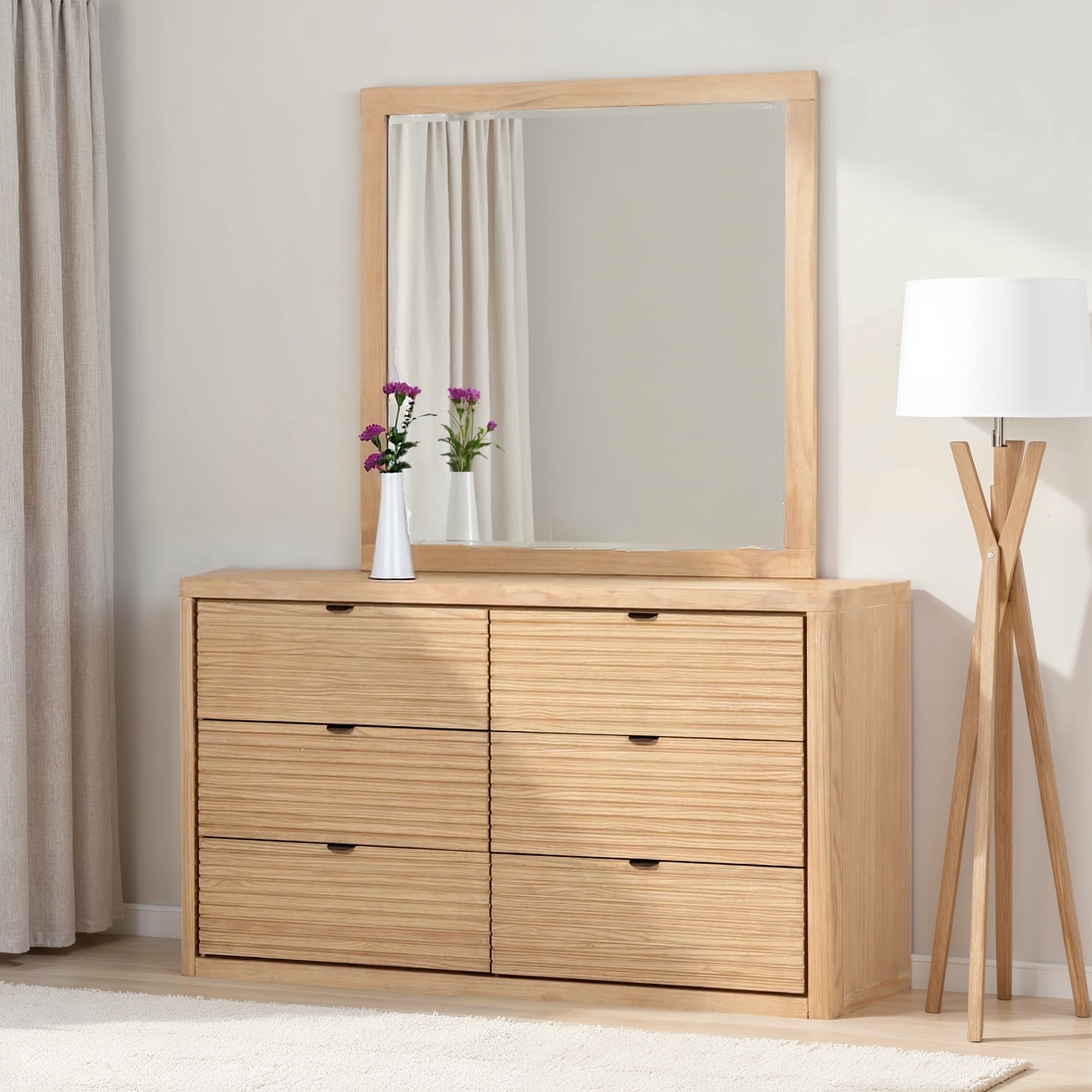 Bromley Lowboy & Dresser Mirror, Light