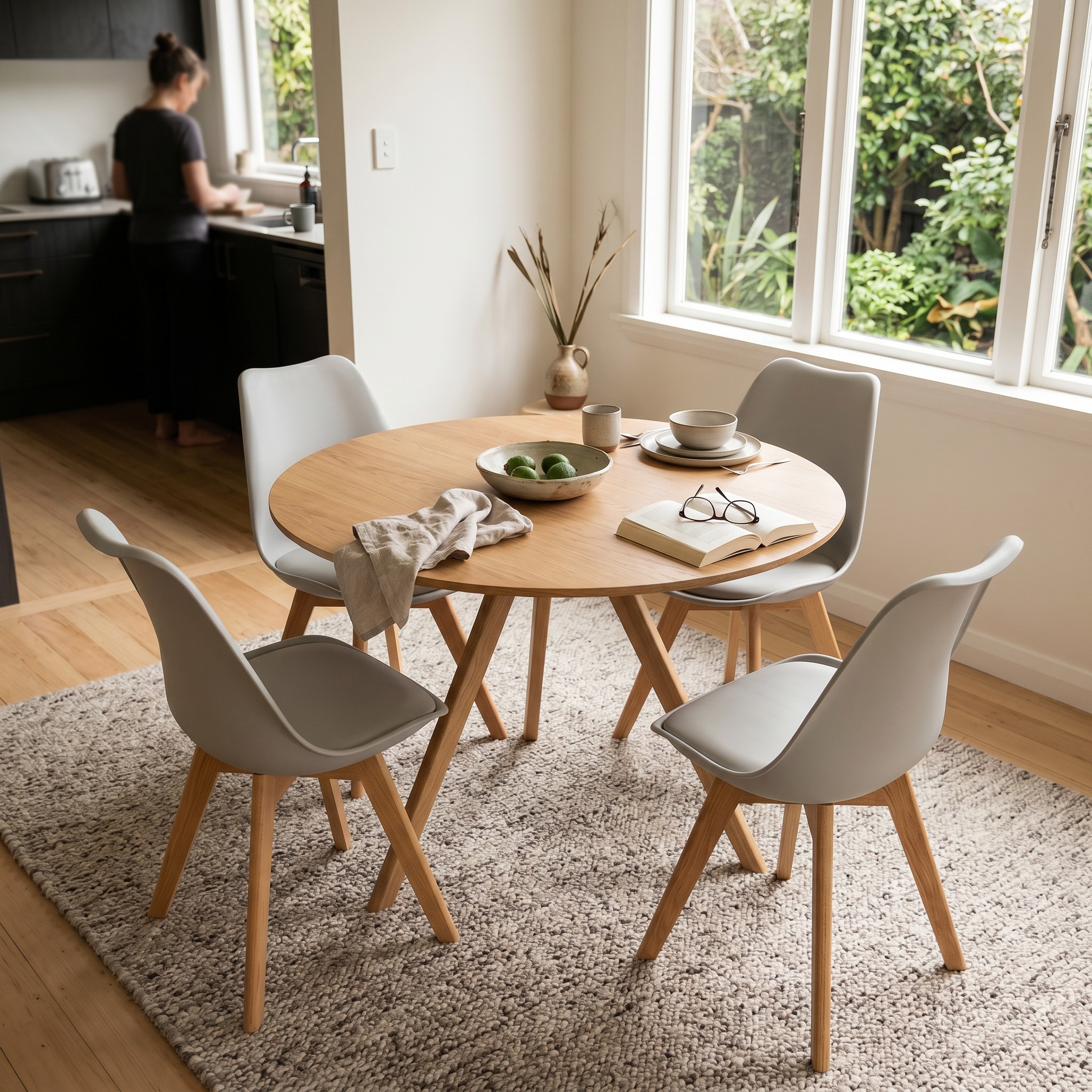 Carson 5 Piece Dining Set - W100, Oak/Grey