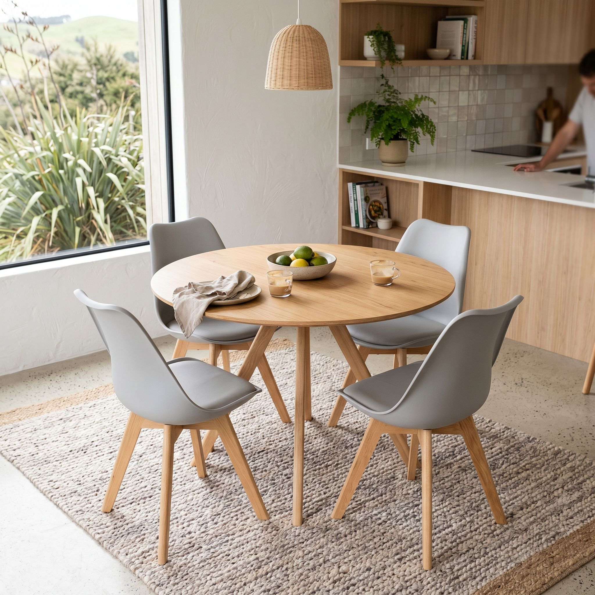 Carson 5 Piece Dining Set - W100, Oak/Grey