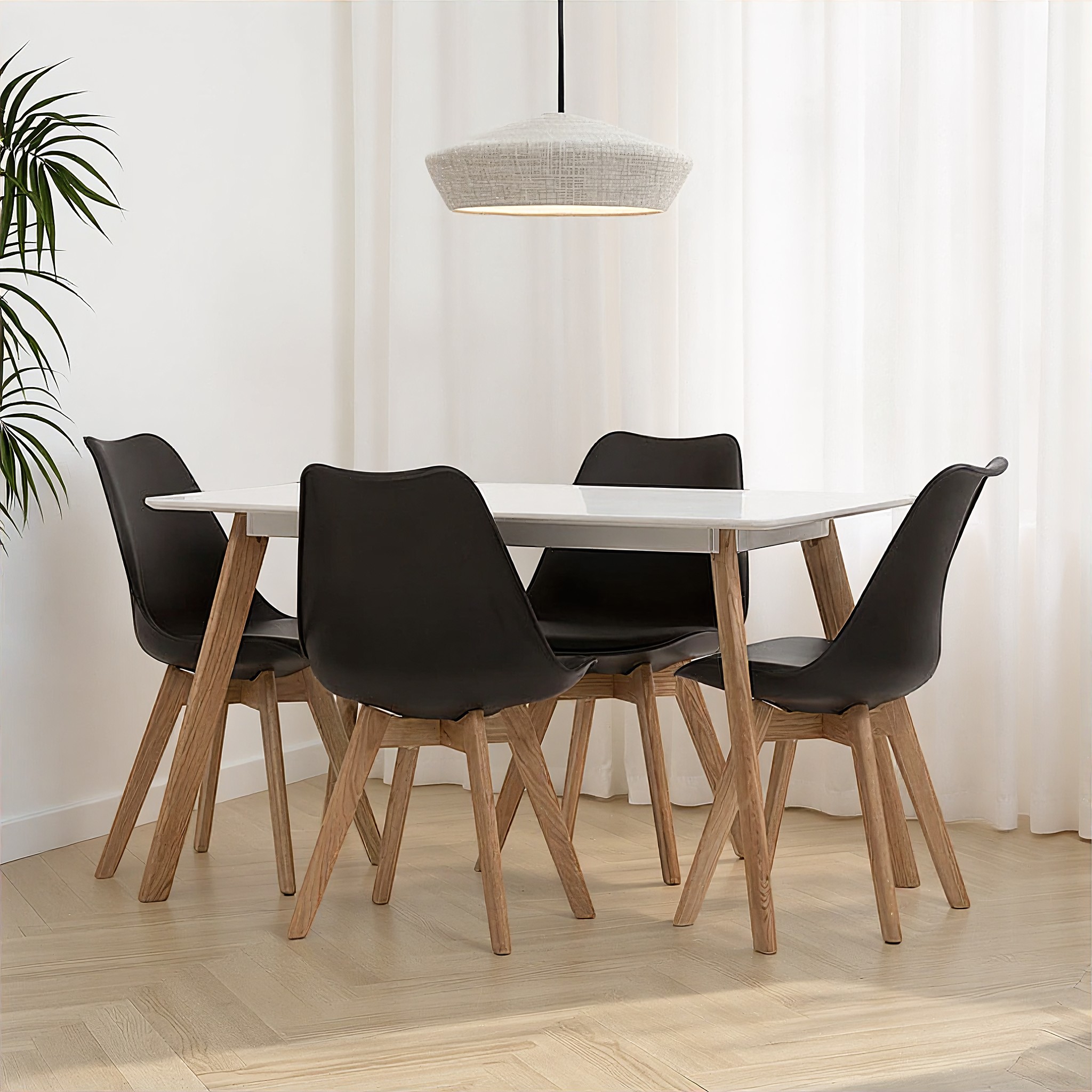 Carson 5 Piece Dining Set - W120, Black