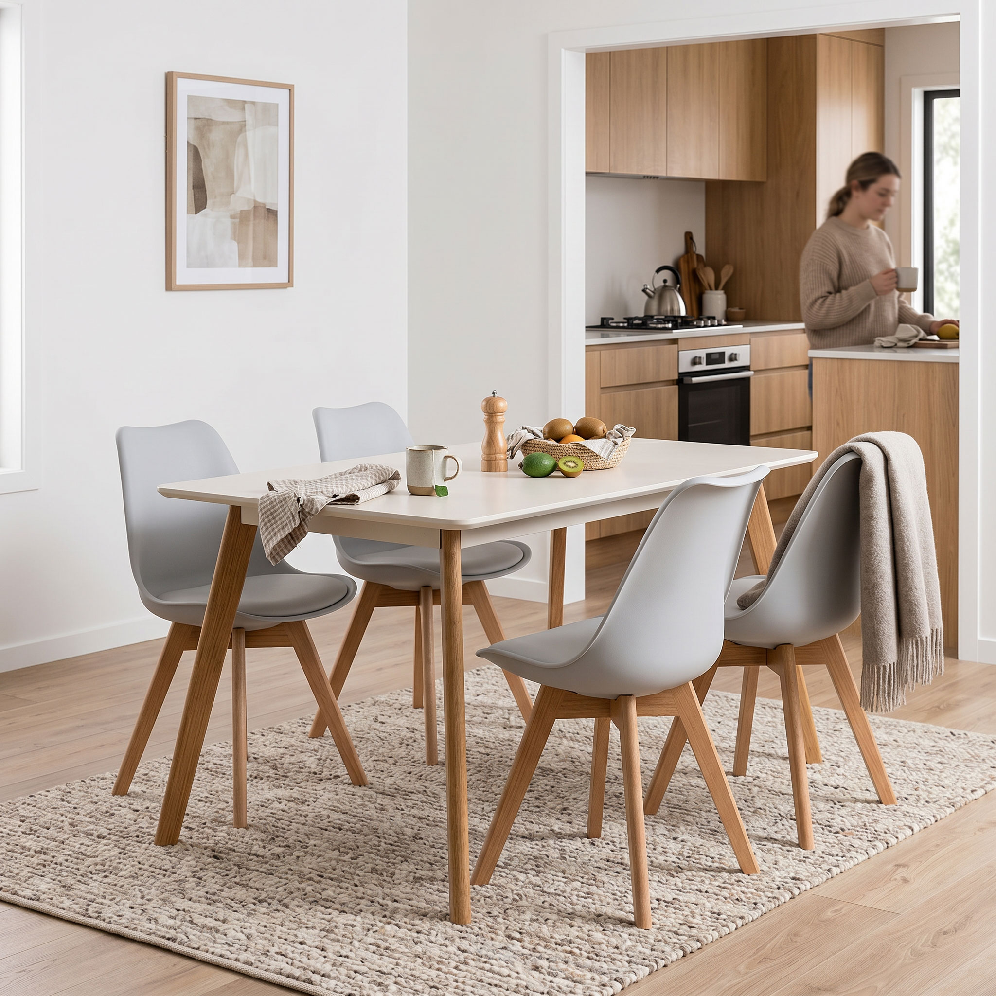 Carson 5 Piece Dining Set - W120, Grey