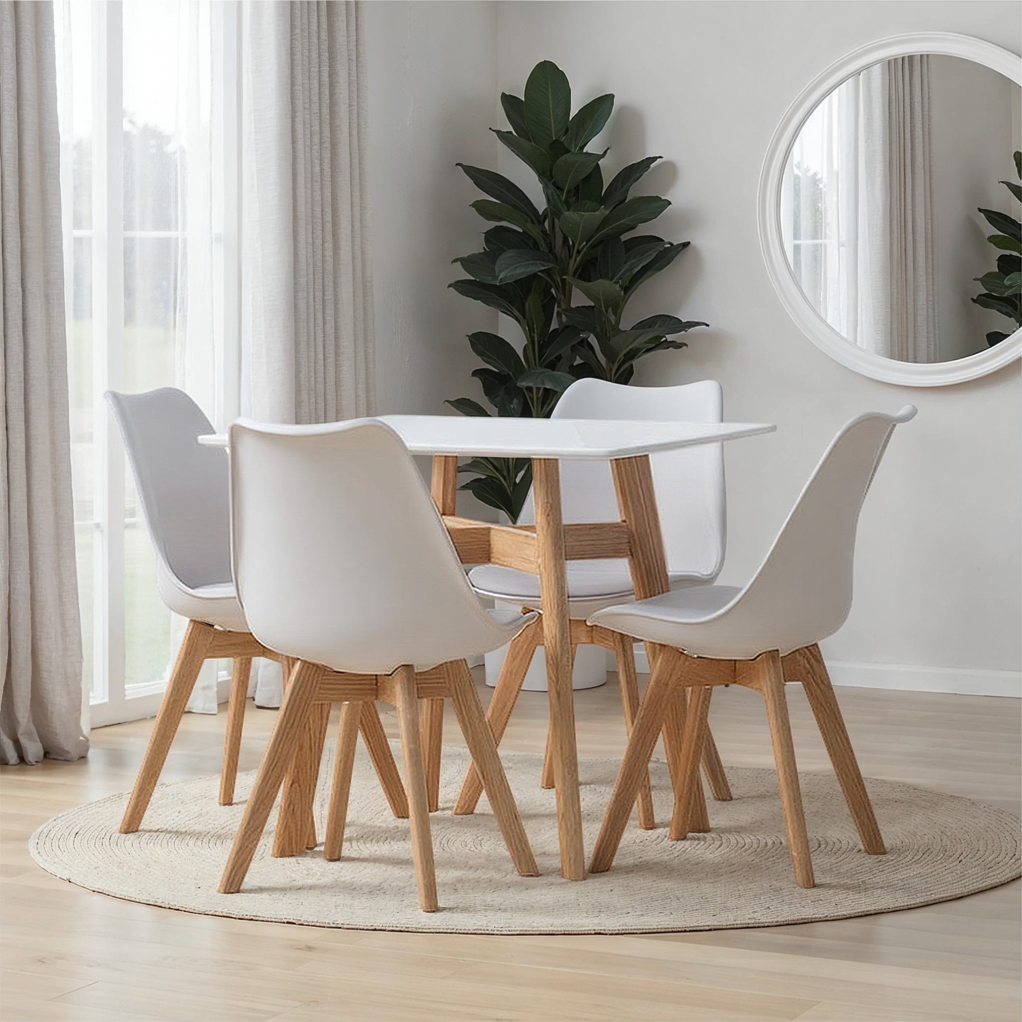 Carson 5 Piece Square Dining Set - W80, Grey