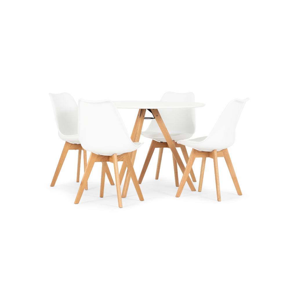 Carson 5 Piece Dining Set - W100, White